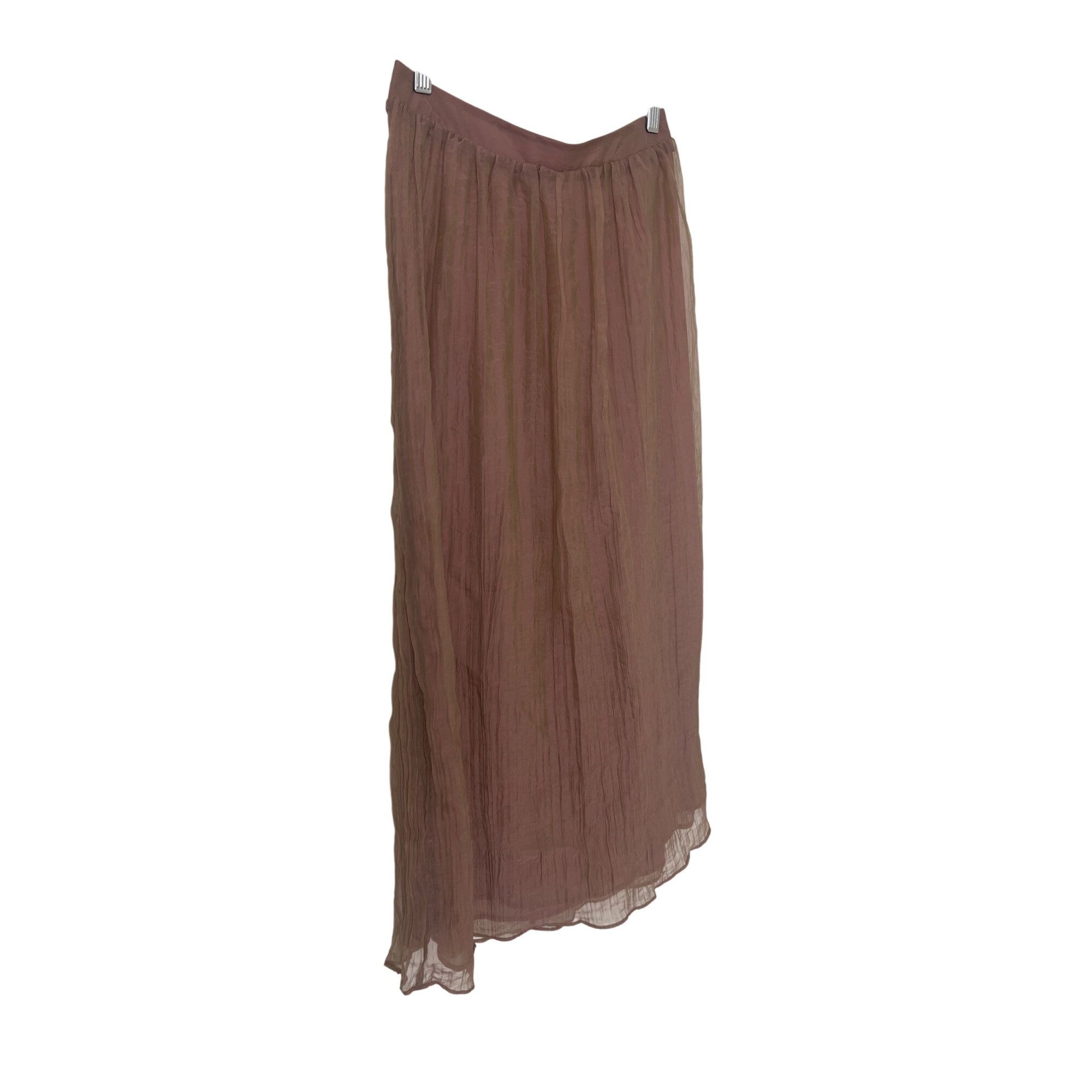 Zara Zara Wrinkle Effect Elastic Waist Pale Pink Lined Midi Skirt Size 27" / US 4 / IT 40 - 6 Thumbnail