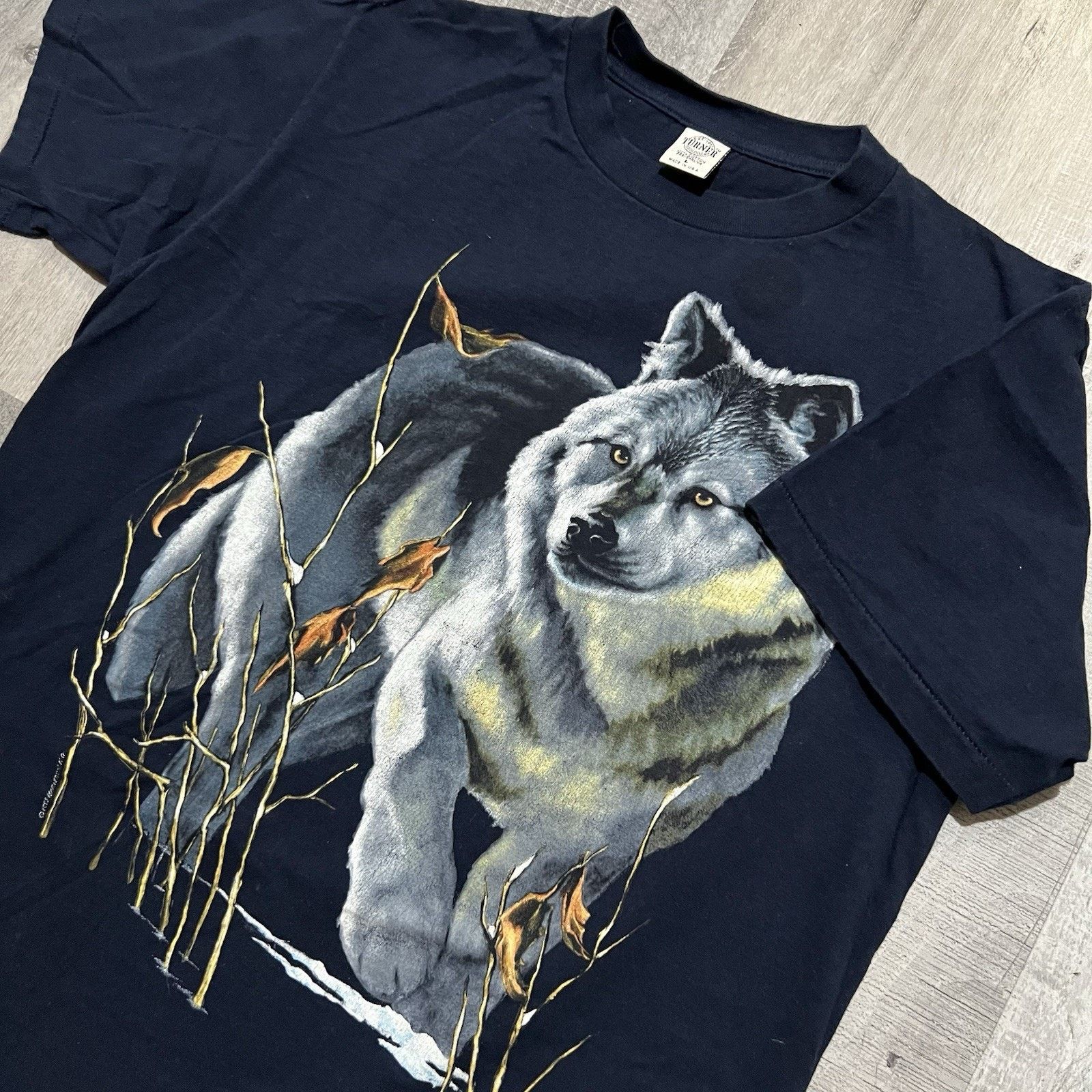 Vintage Vintage Wolf T Shirt 1990s Single Stitch USA Wolves Nature L Size US L / EU 52-54 / 3 - 3 Thumbnail