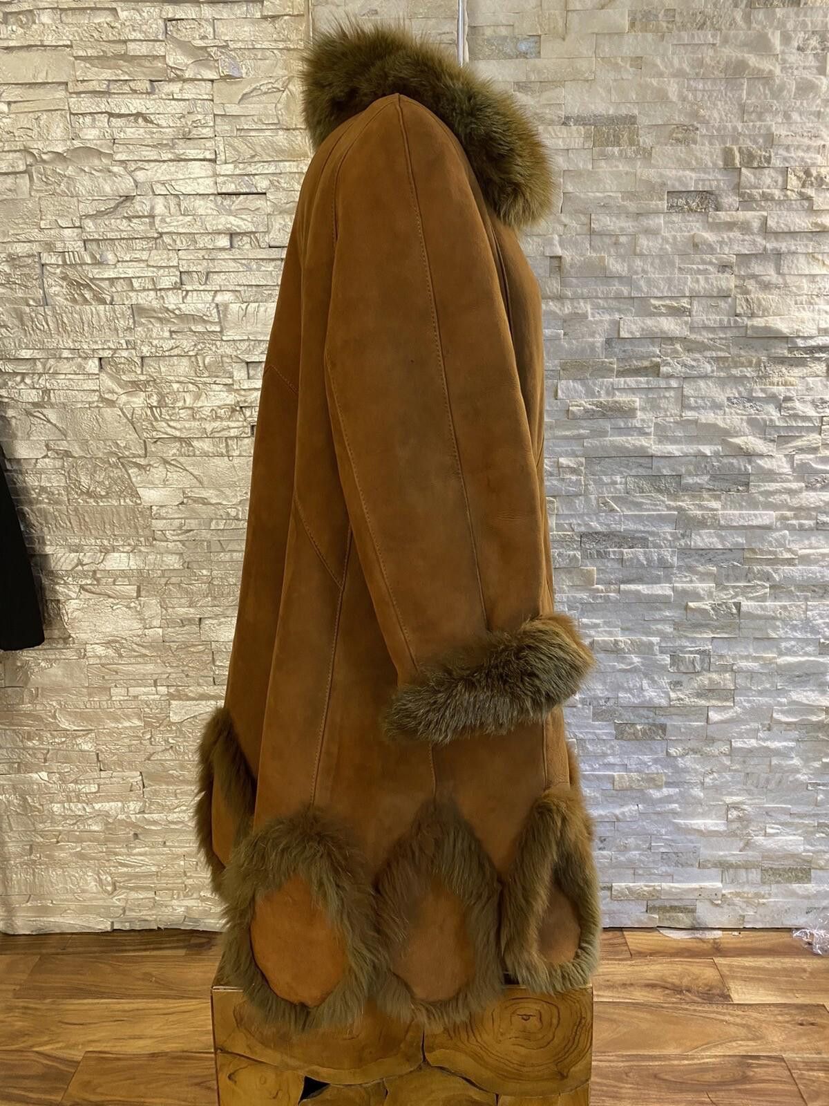 Other Vintage Deri Sarayi Shearling Lambskin Suede Fur Trim Jacket Size M / US 6-8 / IT 42-44 - 7 Thumbnail
