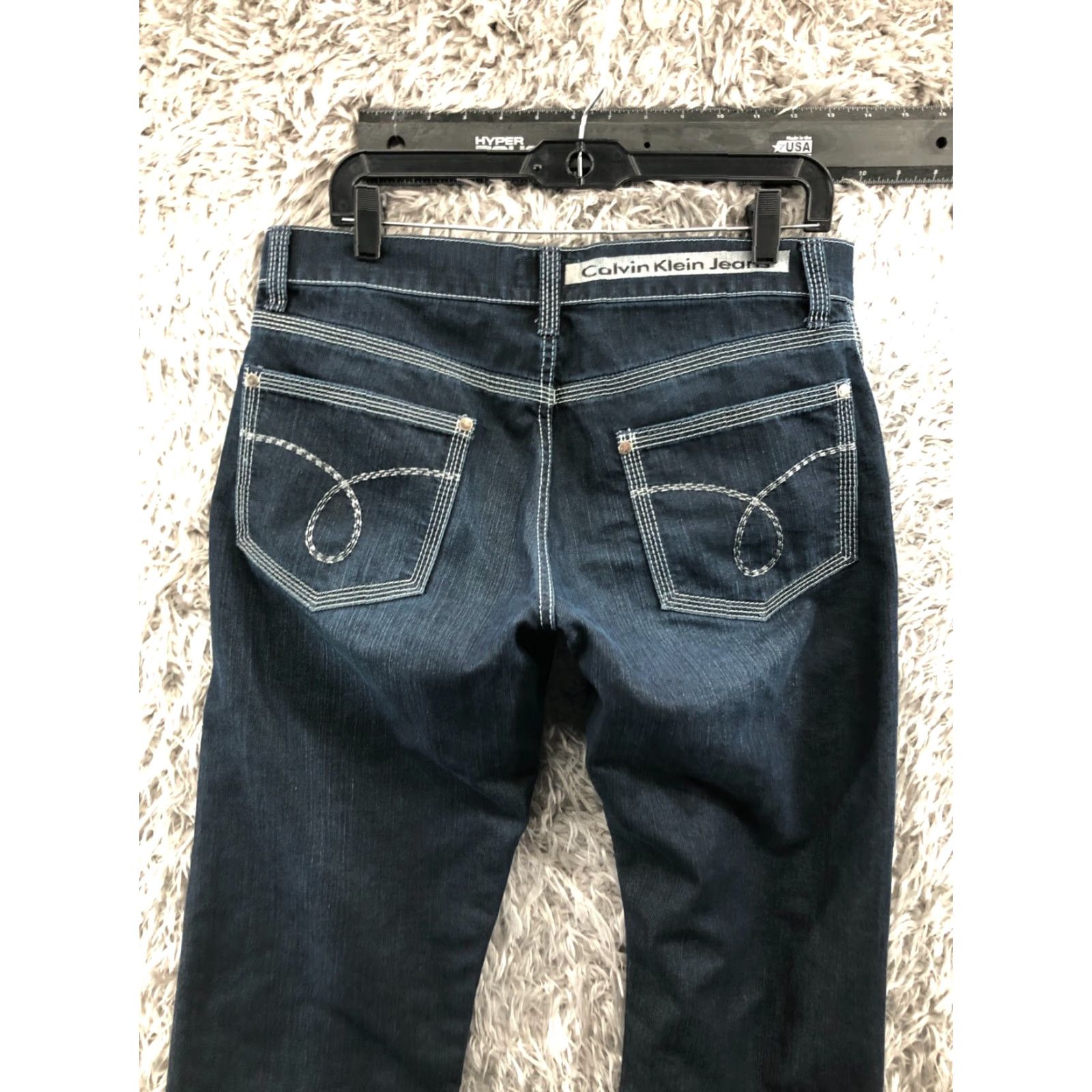 Calvin Klein Calvin Klein Jeans Mens Size 32 Mid Rise Straight Blue Dark Wash Size US 32 / EU 48 - 7 Thumbnail