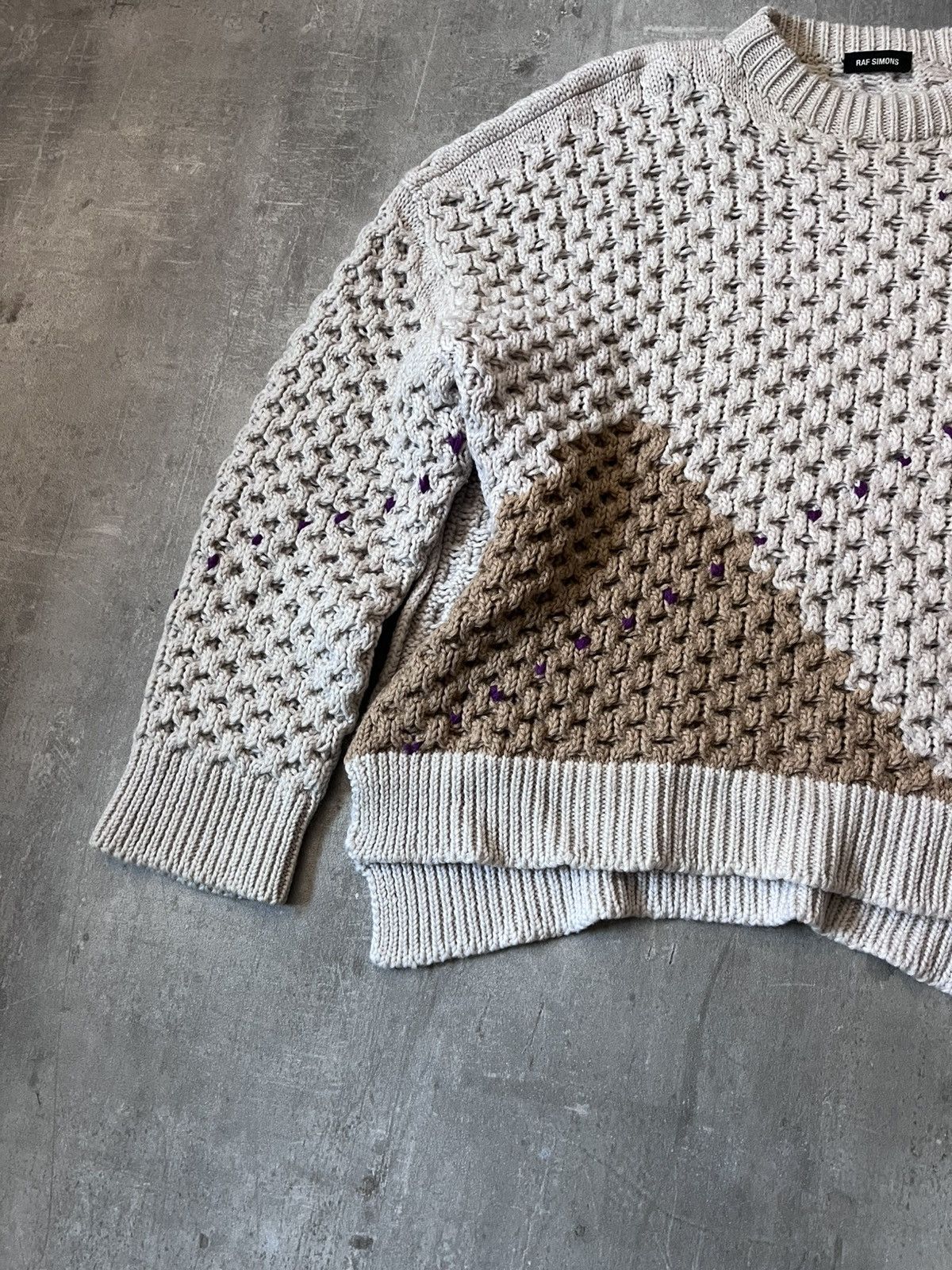 Raf Simons Raf Simons A/W 2018 wool beige sweater Playboi Carti Size US L / EU 52-54 / 3 - 4 Thumbnail