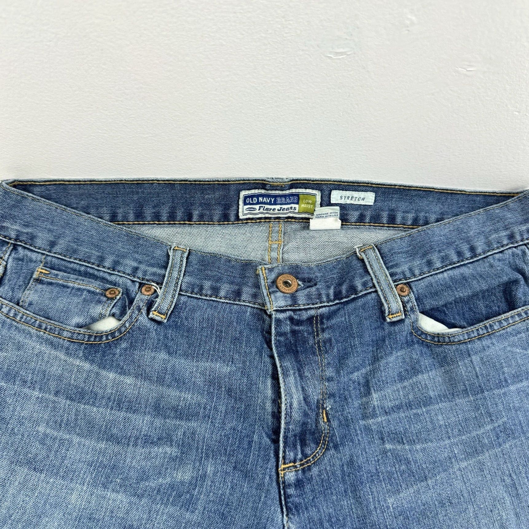 Old Navy VINTAGE Old Navy Flare Jeans Womens 10 Regular Stretch Grunge Punk Skater Blue 31 Inseam 32 In Waist 10 Regular Jeans Womens Mens? Size 32" / US 10 / IT 46 - 4 Thumbnail