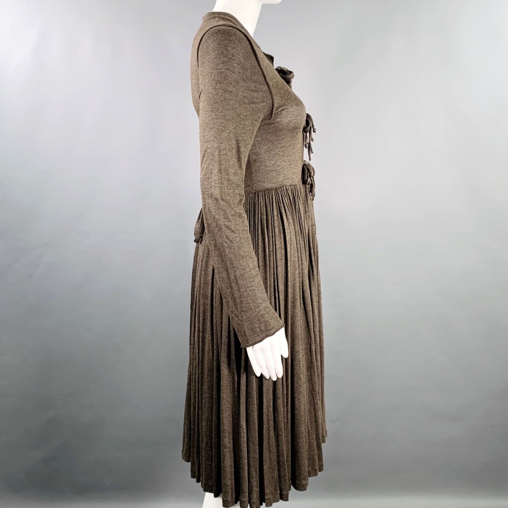 Stella McCartney STELLA McCARTNEY Size M Brown Viscose Pleated Dress Size M / US 6-8 / IT 42-44 - 3 Thumbnail