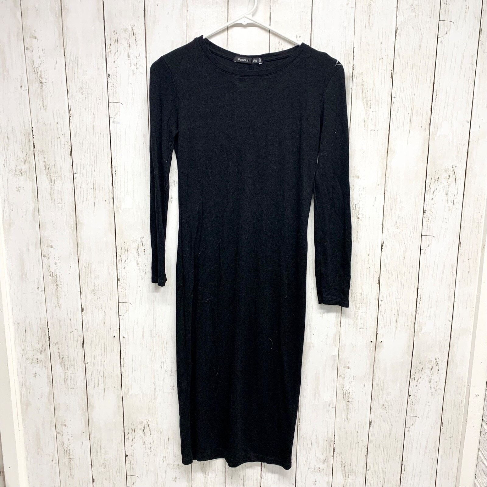 Bershka Bershka Dress Size Small Crewneck Long Sleeve Midi Black Size S / US 4 / IT 40 - 1 Thumbnail