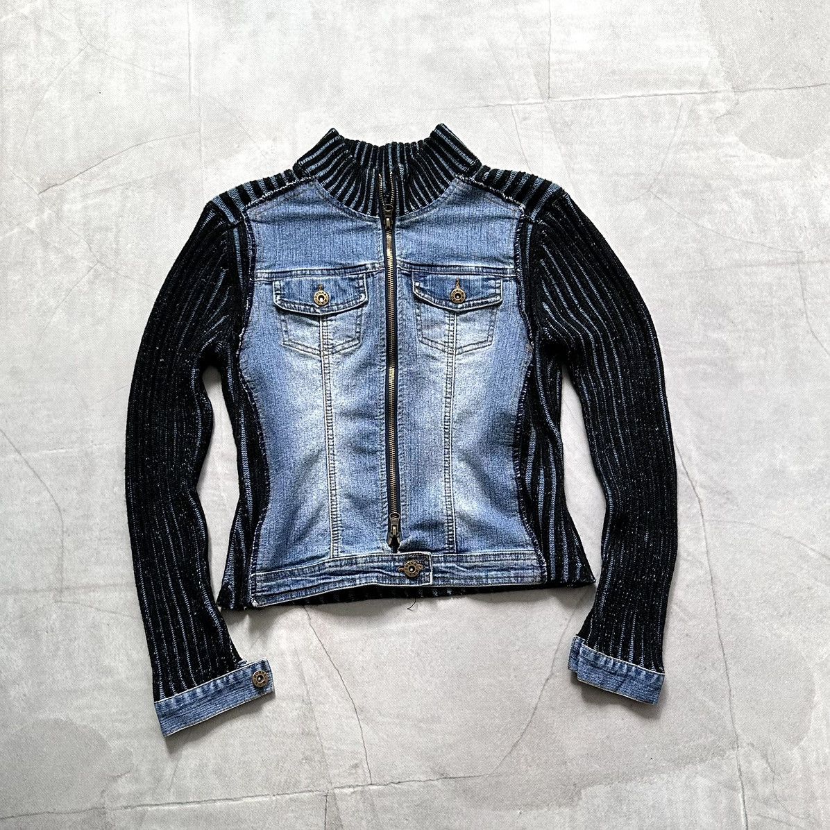 Miss Sixty Vintage Denim/Knit Sweater Hysteric Glamour Style Size L / US 10 / IT 46 - 1 Thumbnail