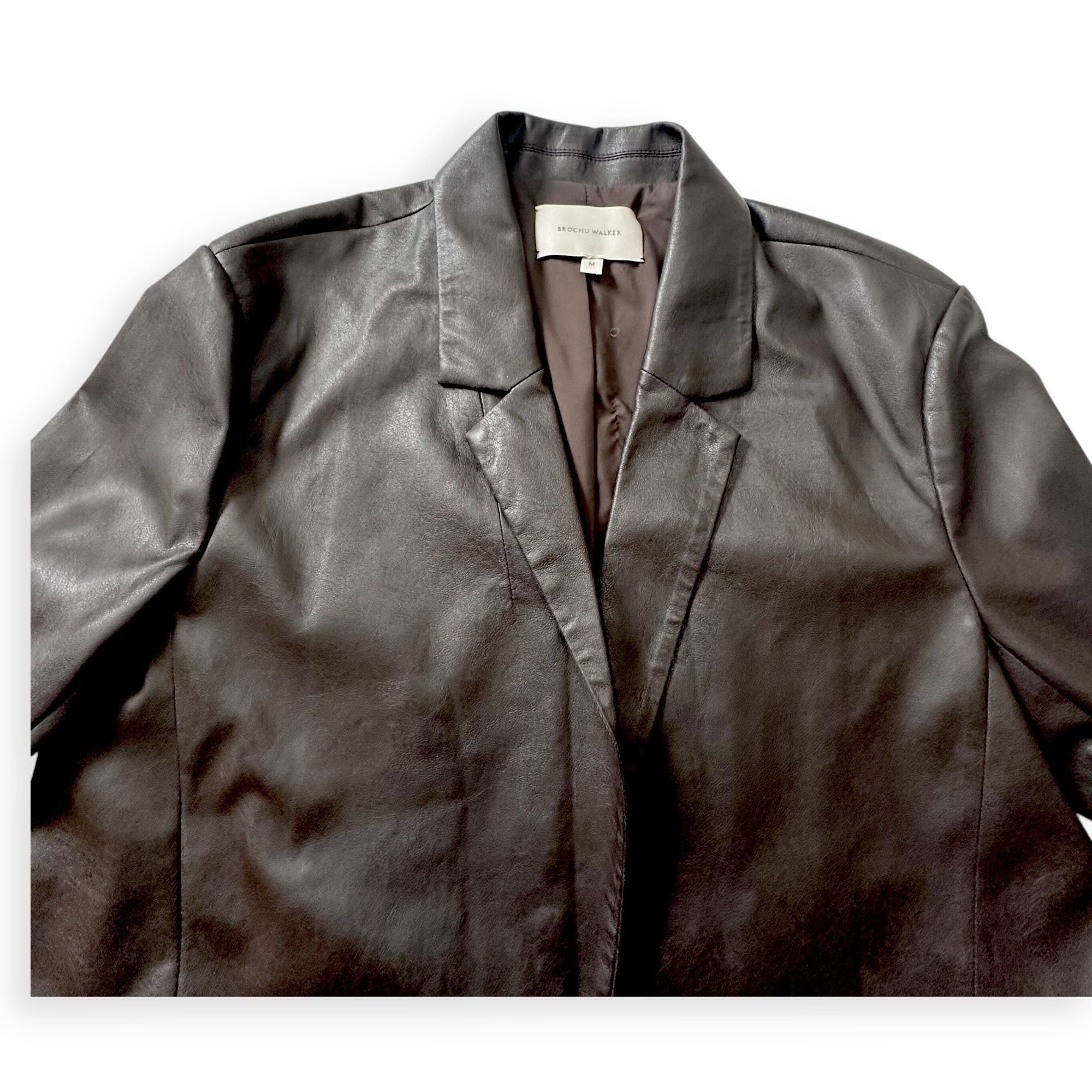 Brochu Walker Brochu Walker The Farley Single-Button Vegan Leather Blazer Size M / US 6-8 / IT 42-44 - 9 Thumbnail