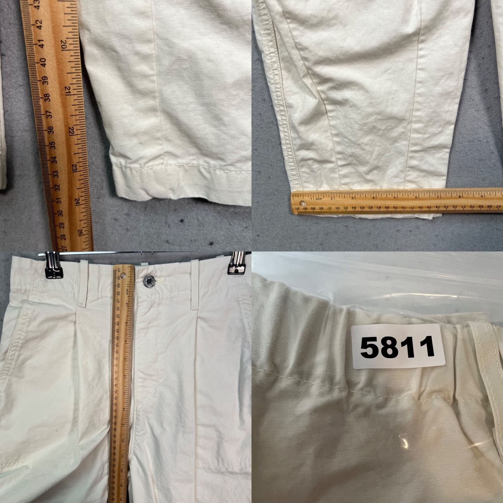 Levi's Levi's Womens 25 White High-Waist Cotton Pleated Tapered Pants Shirt? Size 42" / US 20 - 8 Thumbnail