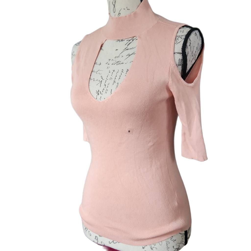 Express Express Women's Size Small Pink Chest Cutout Cold Shoulder K Size S / US 4 / IT 40 - 5 Thumbnail