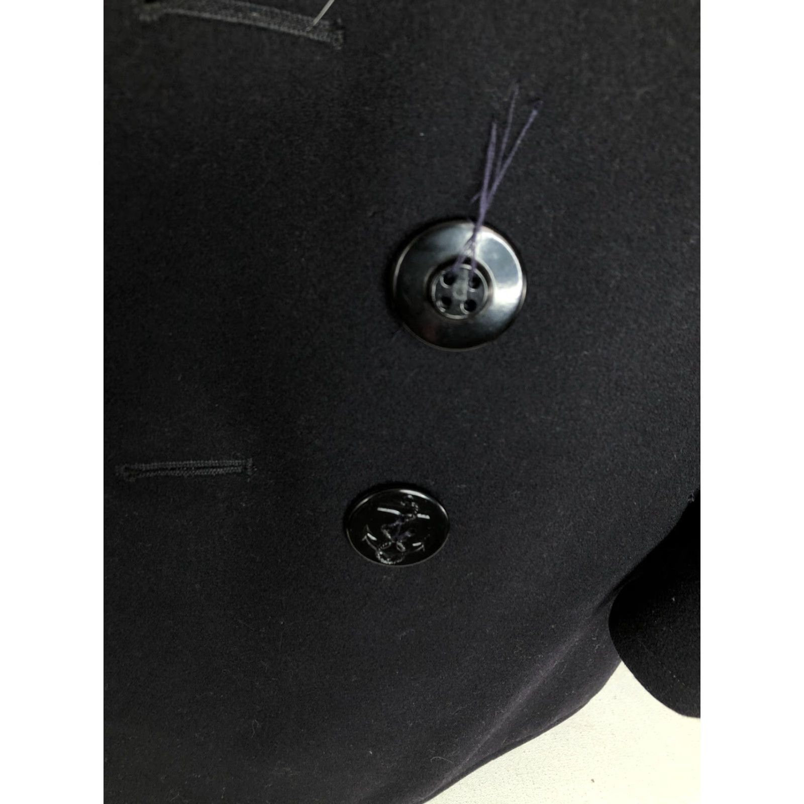 Vintage VINTAGE Naval Clothing Factory PeaCoat Jacket Wool Corduroy Mens 36 Navy Very Dark Blue Pockets, 1940s-50s Style Size US XXS / EU 40 - 8 Thumbnail
