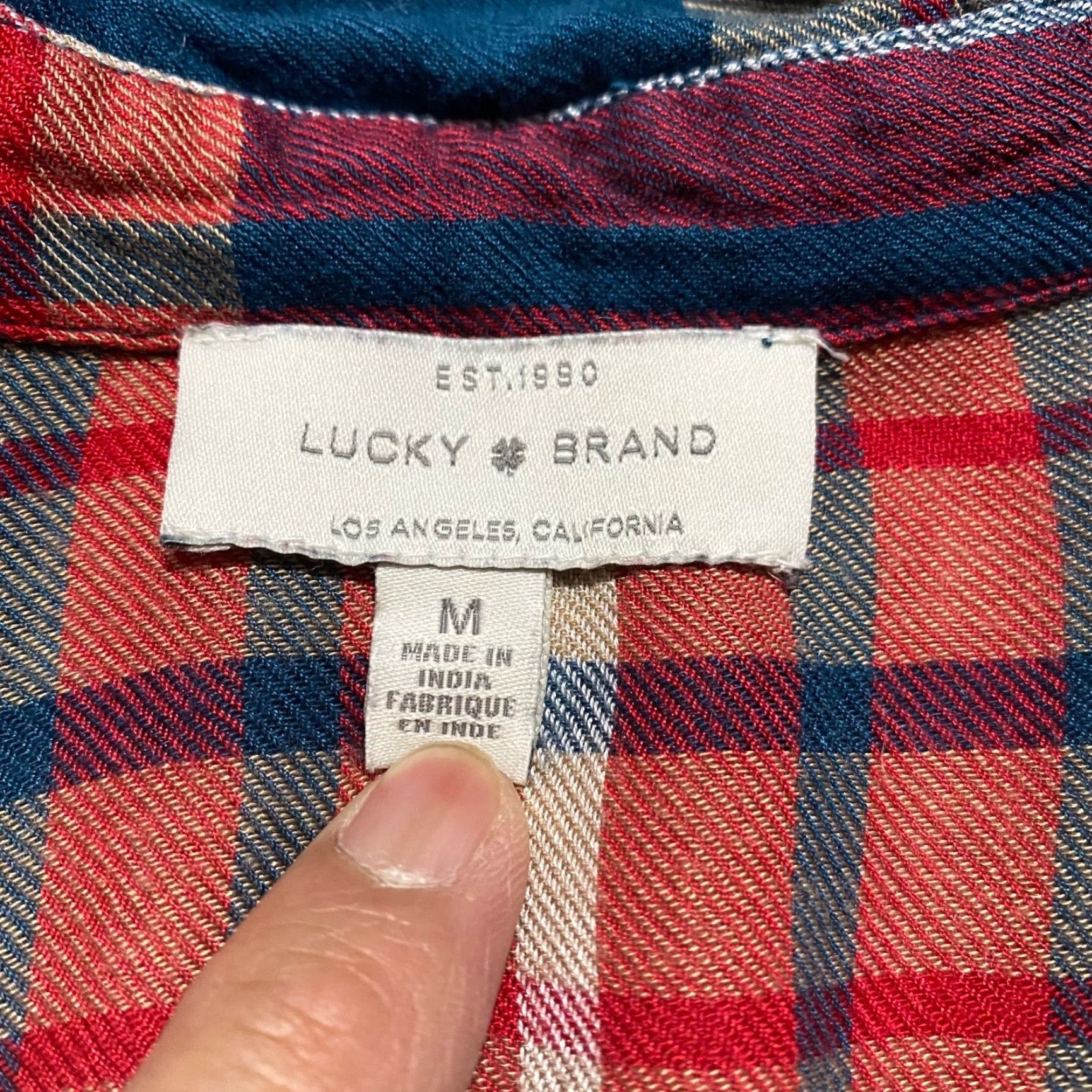 Lucky Brand Lucky Brand Womens Shirt M Multicolor Plaid Long Sleeve Button Up Size M / US 6-8 / IT 42-44 - 5 Thumbnail