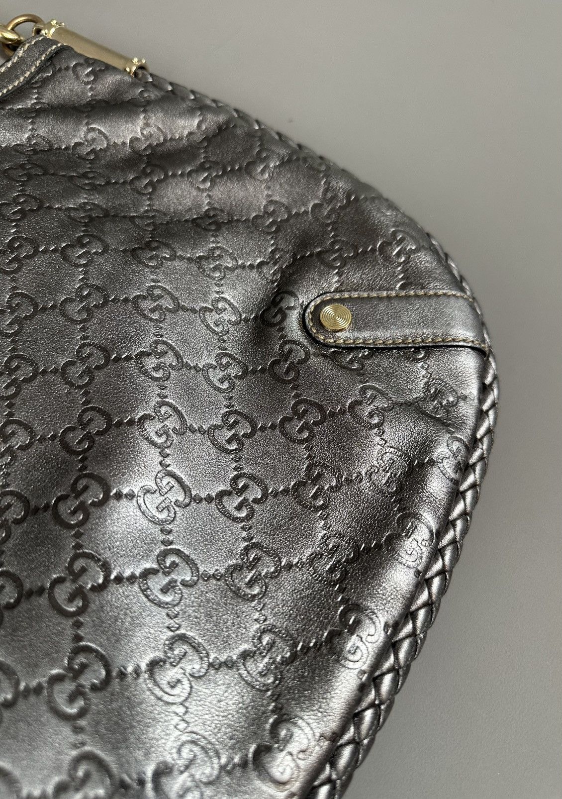 Gucci Gucci - Britt Metallic Silver - Guccissima Shoulder Bag Size ONE SIZE - 11 Thumbnail