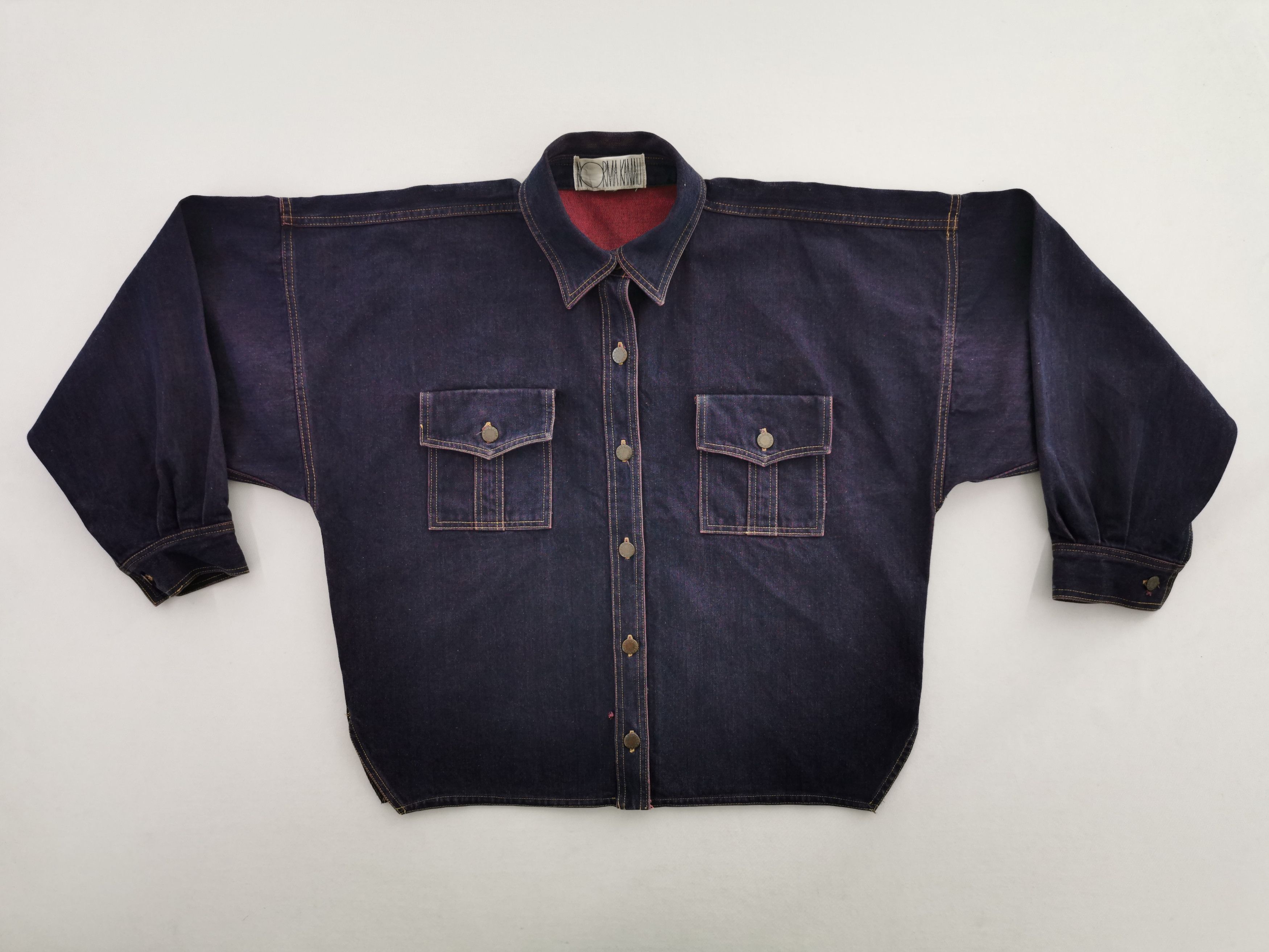Other Norma Kamali American Fashion Designer Button Denim Shirt Size US XL / EU 56 / 4 - 3 Thumbnail