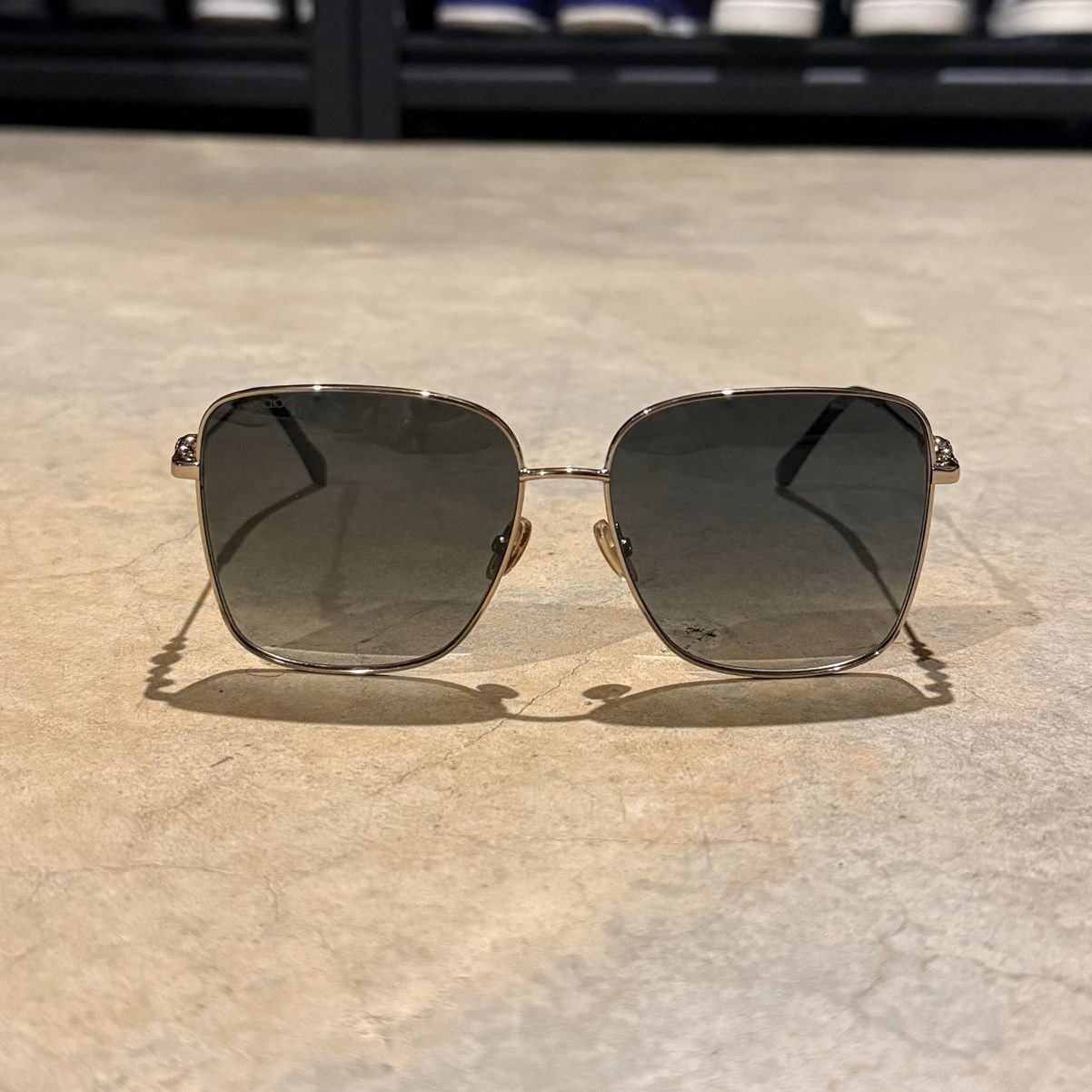 Jimmy Choo Jimmy Choo Hester Gradient Lens Square Frame Sunglasses Gold Size ONE SIZE - 3 Thumbnail