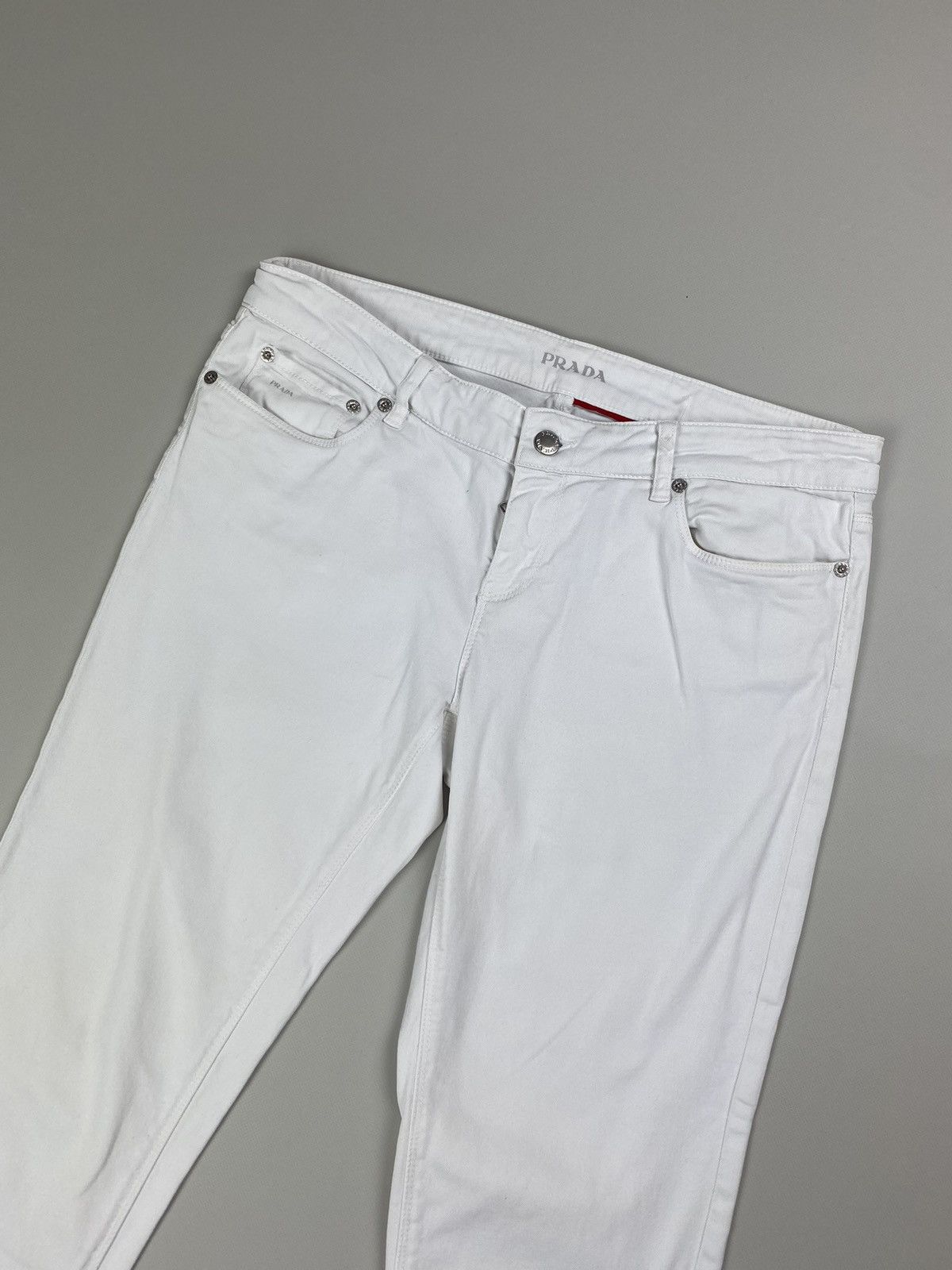 Prada Prada ladies cropped denim Breeches jeans size 29 white Size 29" - 4 Thumbnail