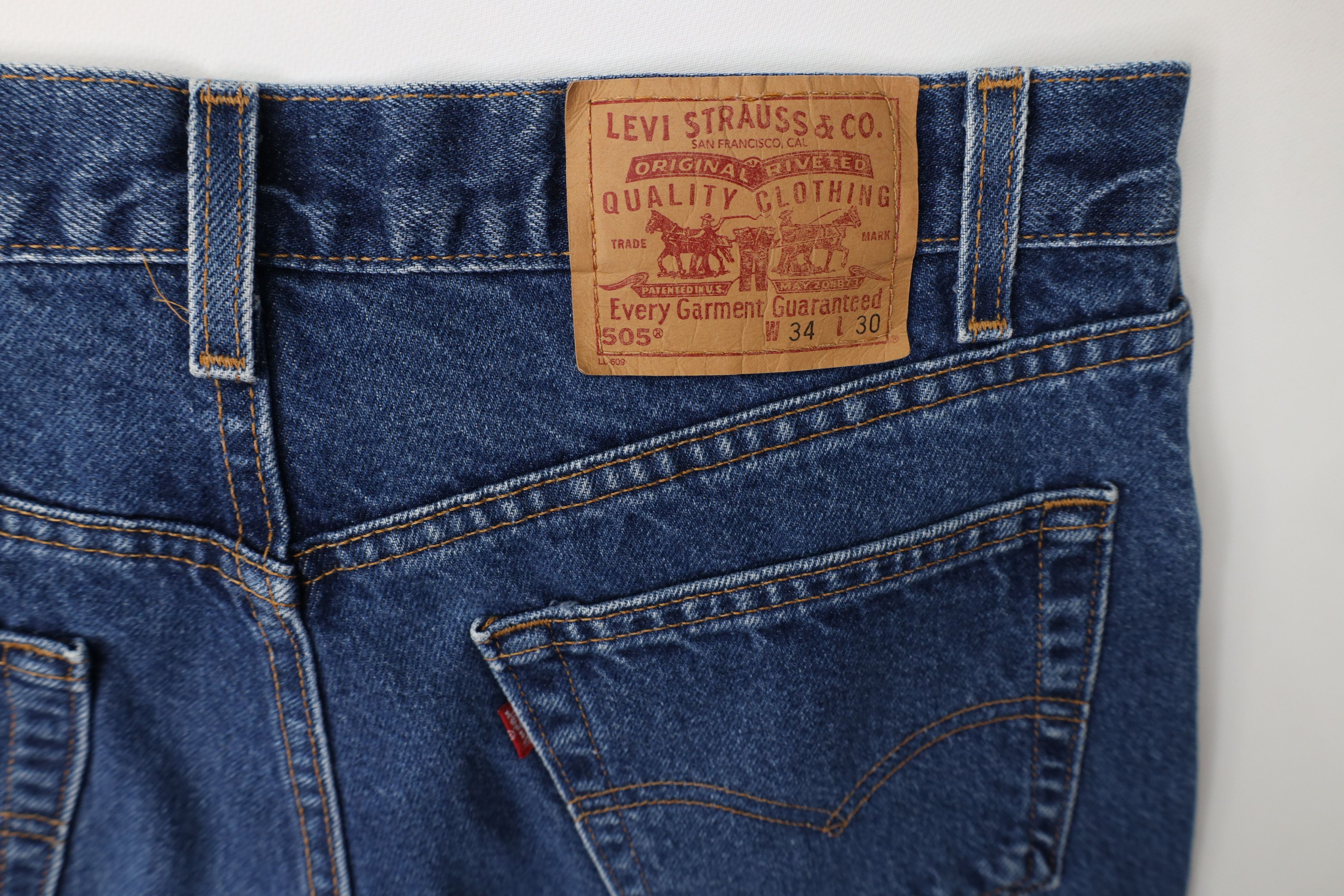 Levi's Vintage Y2K 2001 Levis 505 Straight Leg Jeans Blue USA Size 34" / US 12 / IT 48 - 9 Thumbnail