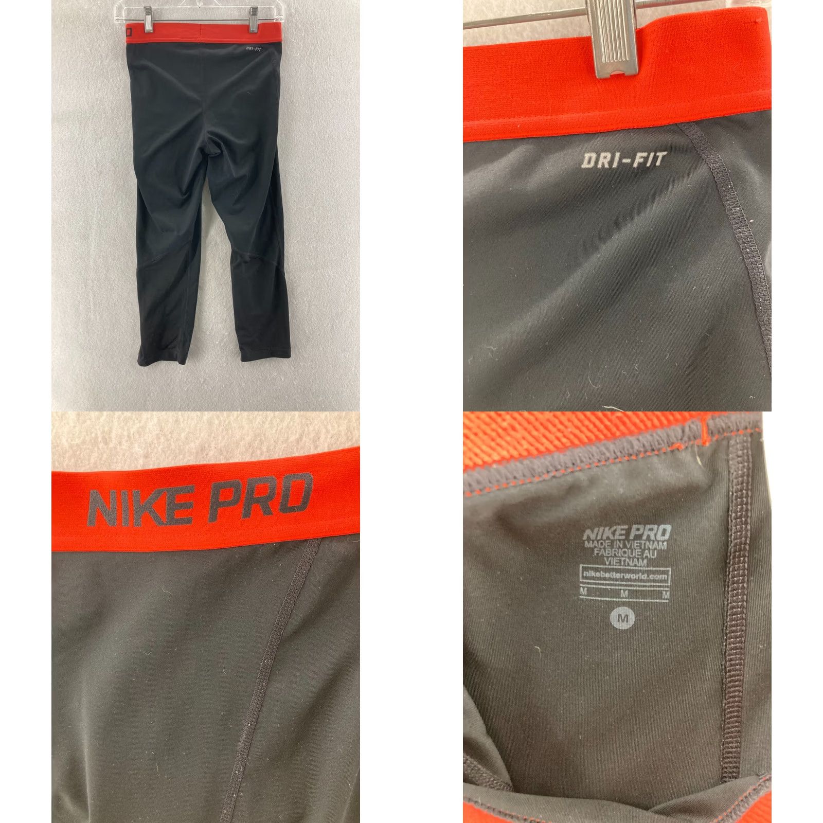 Nike Nike Pro Pants Womens M Compression Stretch Drifit Legging Tapered Black Size 32" / US 10 / IT 46 - 8 Thumbnail