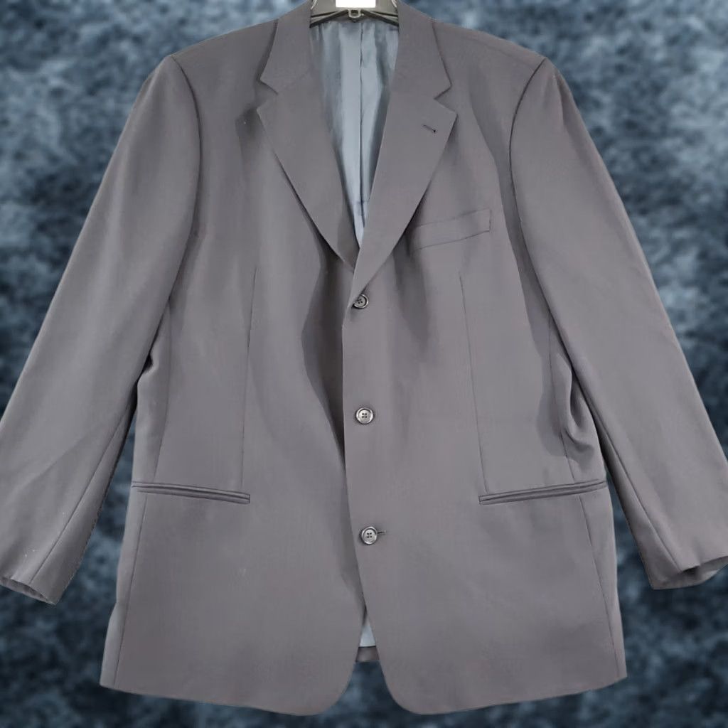 Hugo Boss HUGO BOSS Blazer Wool Blue Men's 46 Tall Wool Virgin / Dark Navy Solid Single-Breasted 3-Button Jacket Blazer Blazer Jacket Dress Coat Type: Blazer Size 46R - 1 Thumbnail