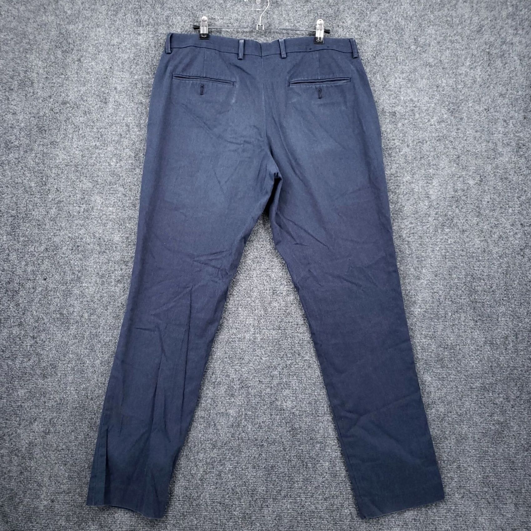 Express Express Pants Mens 32x30 Blue Innovator Mid Rise Dress Slacks Straight Stretch Size US 32 / EU 48 - 2 Thumbnail