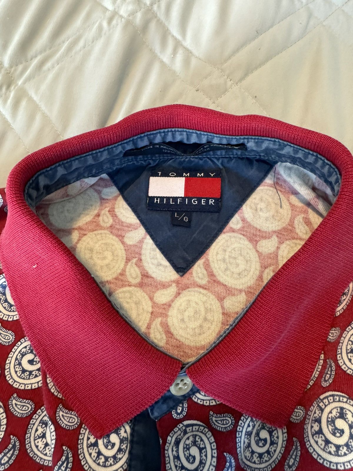 Tommy Hilfiger Vintage Tommy Hilfiger Paisley Polo Size US L / EU 52-54 / 3 - 3 Thumbnail