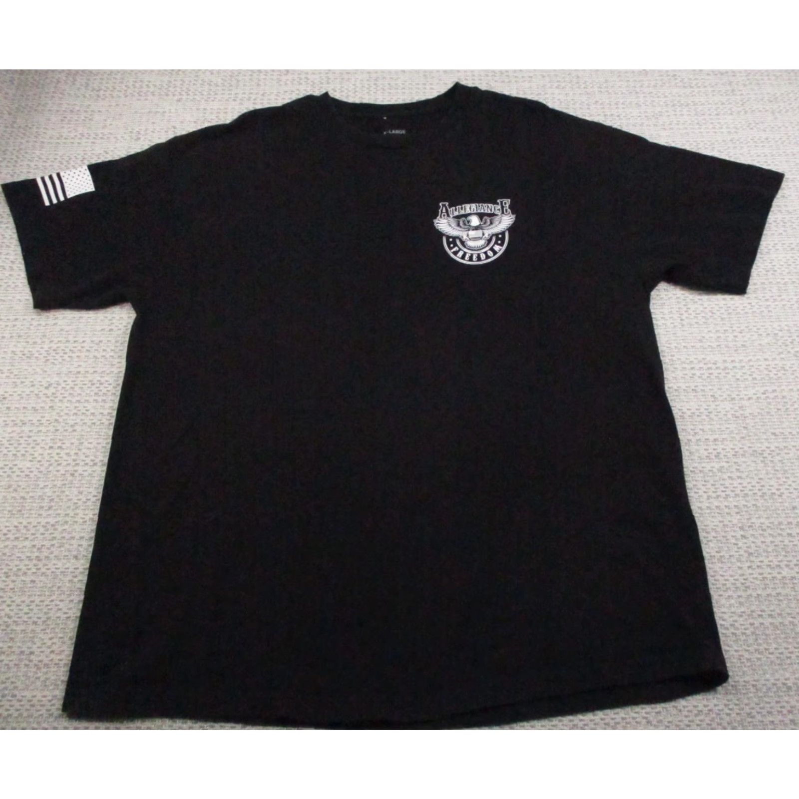 Vintage Allegiance Freedom Shirt Mens XL Black Eagle Flag Graphic Patriotic Made USA Shirt Mens XL Black USA Flag Eagle Graphic Size US XL / EU 56 / 4 - 3 Thumbnail