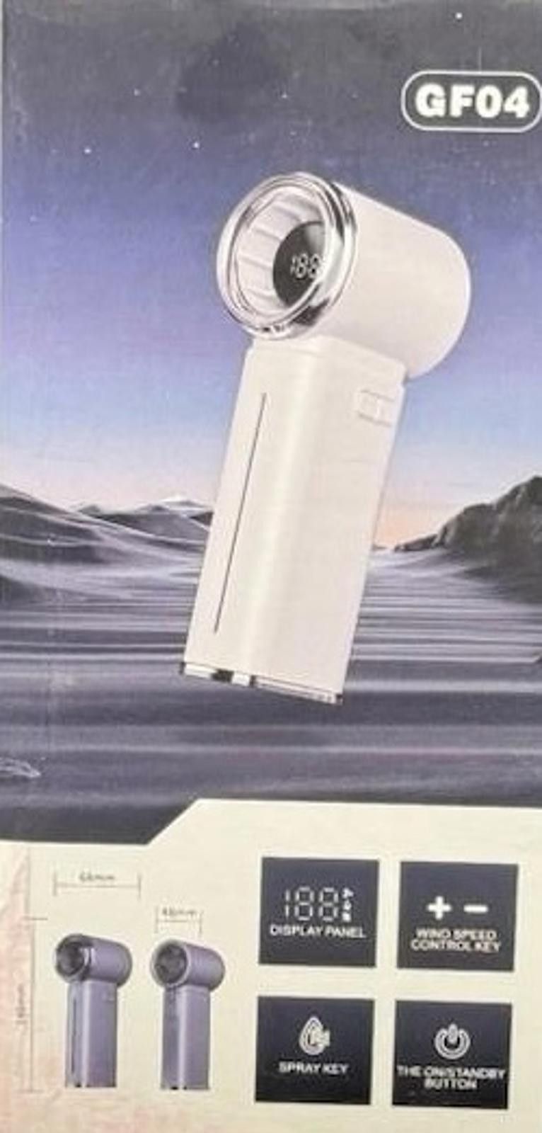 The Unbranded Brand GF04 Handheld Fan, Rechargeable Mist, Dual Duct, Large Tank Size ONE SIZE - 3 Thumbnail
