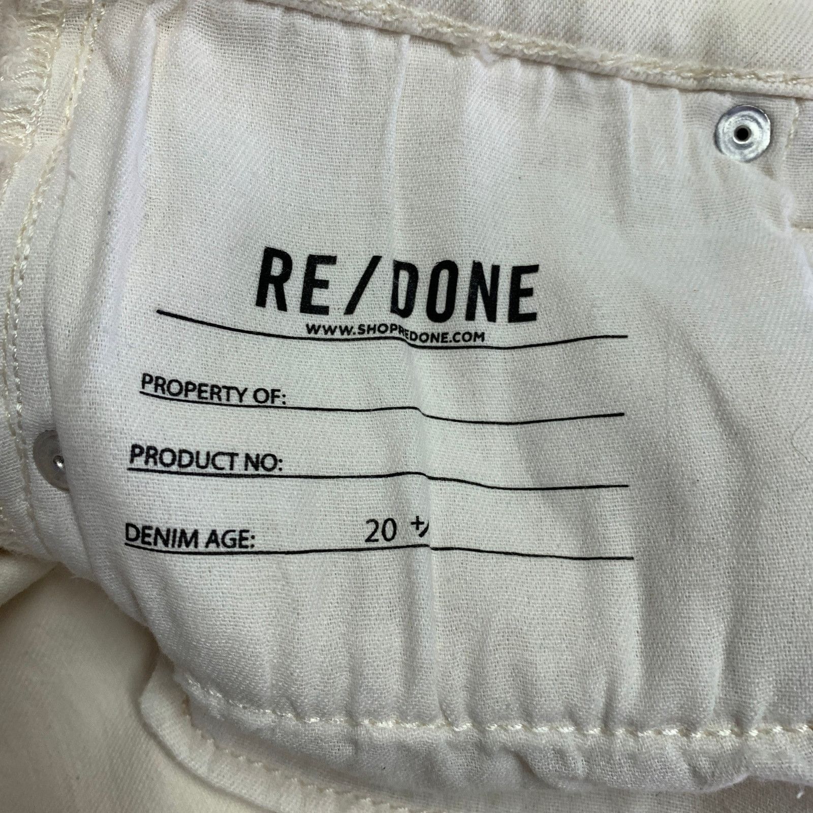 RE/DONE 26 Beige Cotton Blend Raw Edge Straight Button Fly Jeans Size 26" / US 2 / IT 38 - 7 Thumbnail