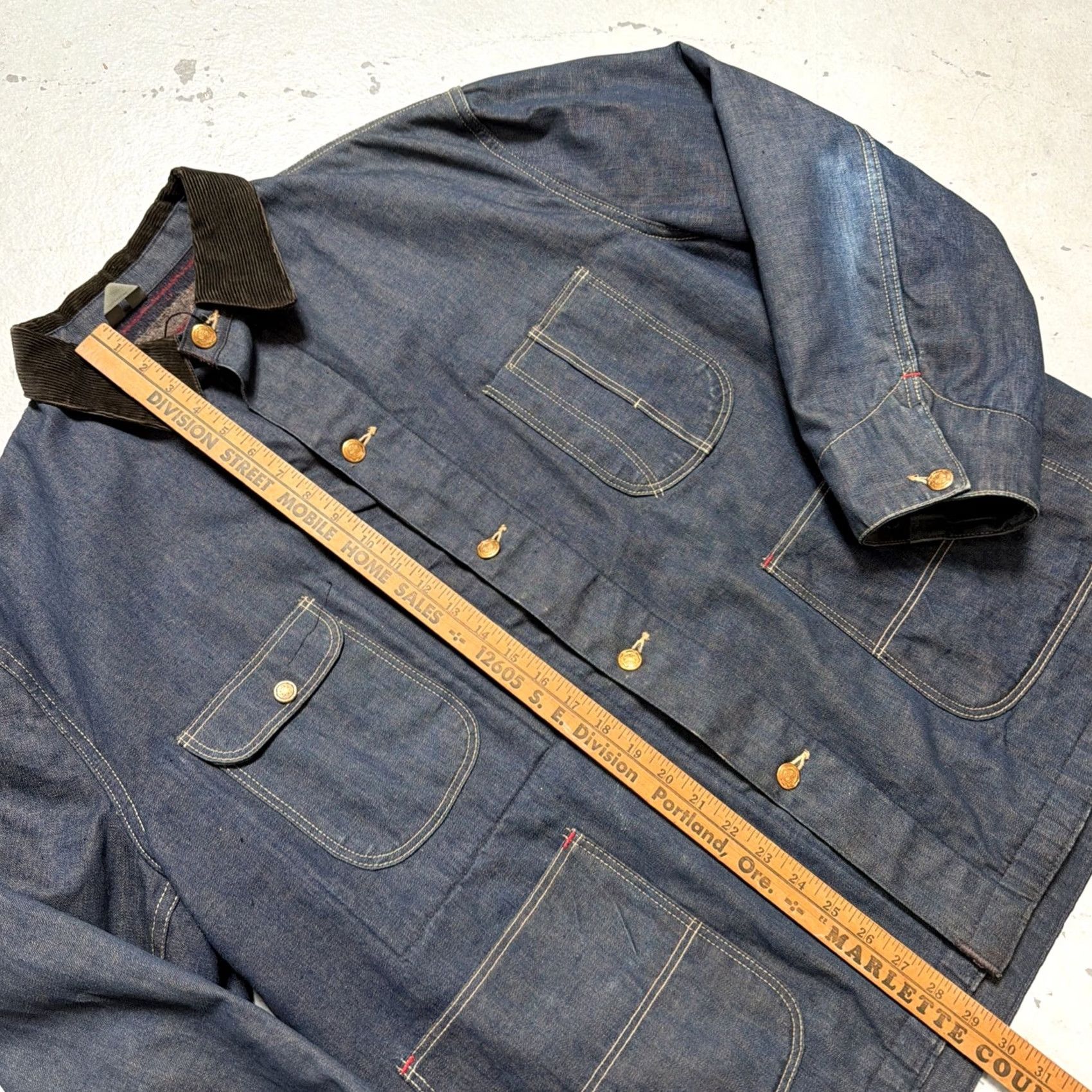 Wrangler VINTAGE Wrangler Casey Jones Blanket Lined Dark Denim Chore Barn Ranch Jacket 46 Men Blue Lined Denim Workwear Western Cowboy 60s 50s USA Heritage Size US S / EU 44-46 / 1 - 4 Thumbnail