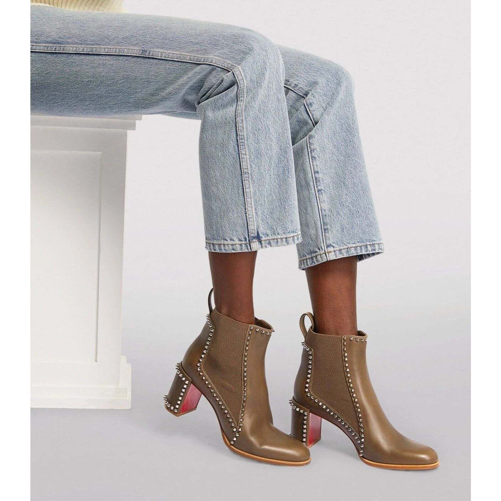 Christian Louboutin Christian Louboutin Out Line Spike 70 Silex Grey Leather Size US 6.5 / IT 36.5 - 5 Thumbnail