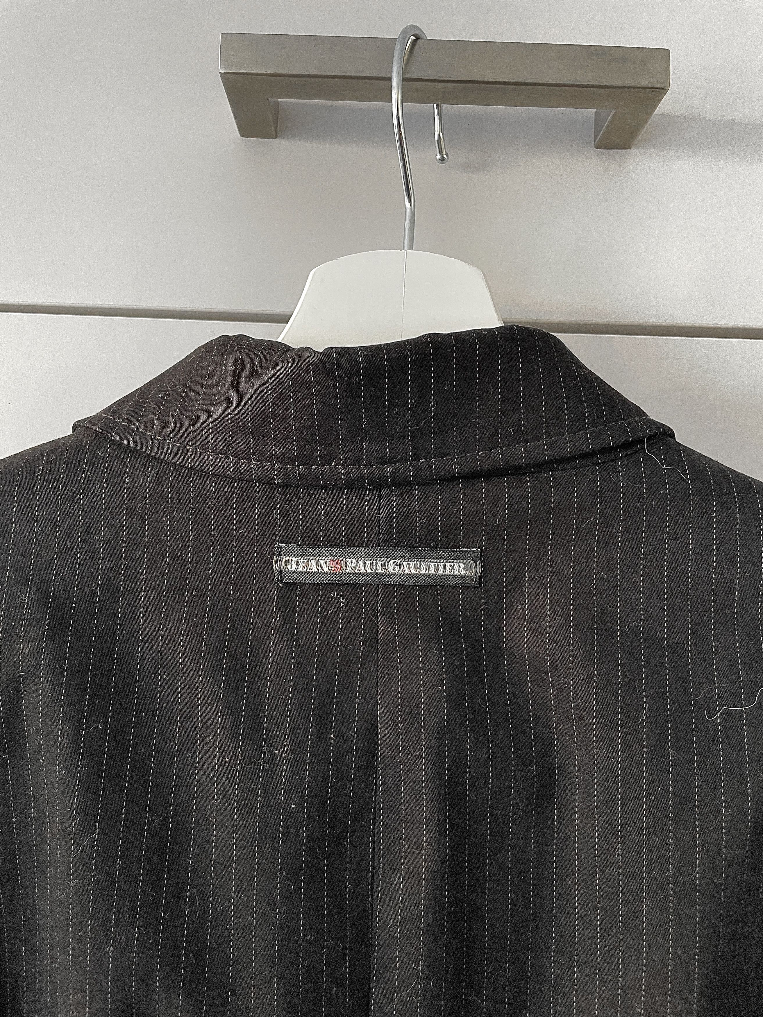Jean Paul Gaultier Jean Paul Gaultier Black Pinstripe Tailored Blazer - 1990s Size S / US 4 / IT 40 - 4 Thumbnail