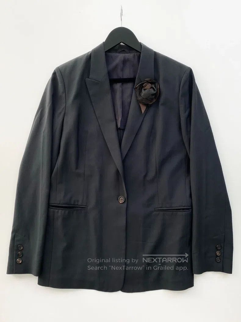 Brunello Cucinelli Brunello Cucinelli Dark Gray Wool Blazer, Brooch Removable Size 48L - 1 Thumbnail