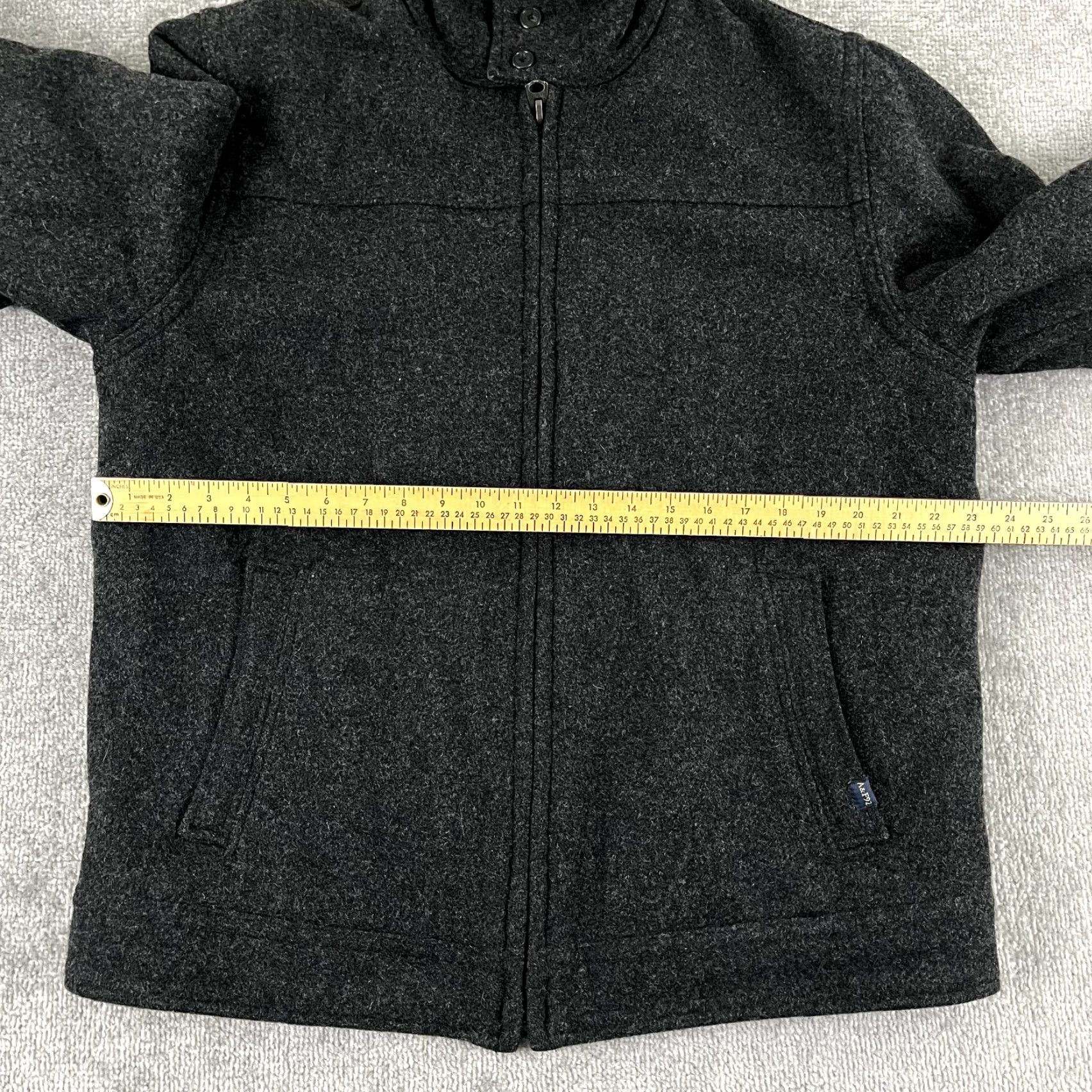 Abercrombie & Fitch VINTAGE Abercrombie & Fitch Bomber Jacket Mens XL Charcoal Gray Wool Coat Mid-Length Regular Fit Full Zip Lined Pockets Across 90s Retro Size US XL / EU 56 / 4 - 6 Thumbnail