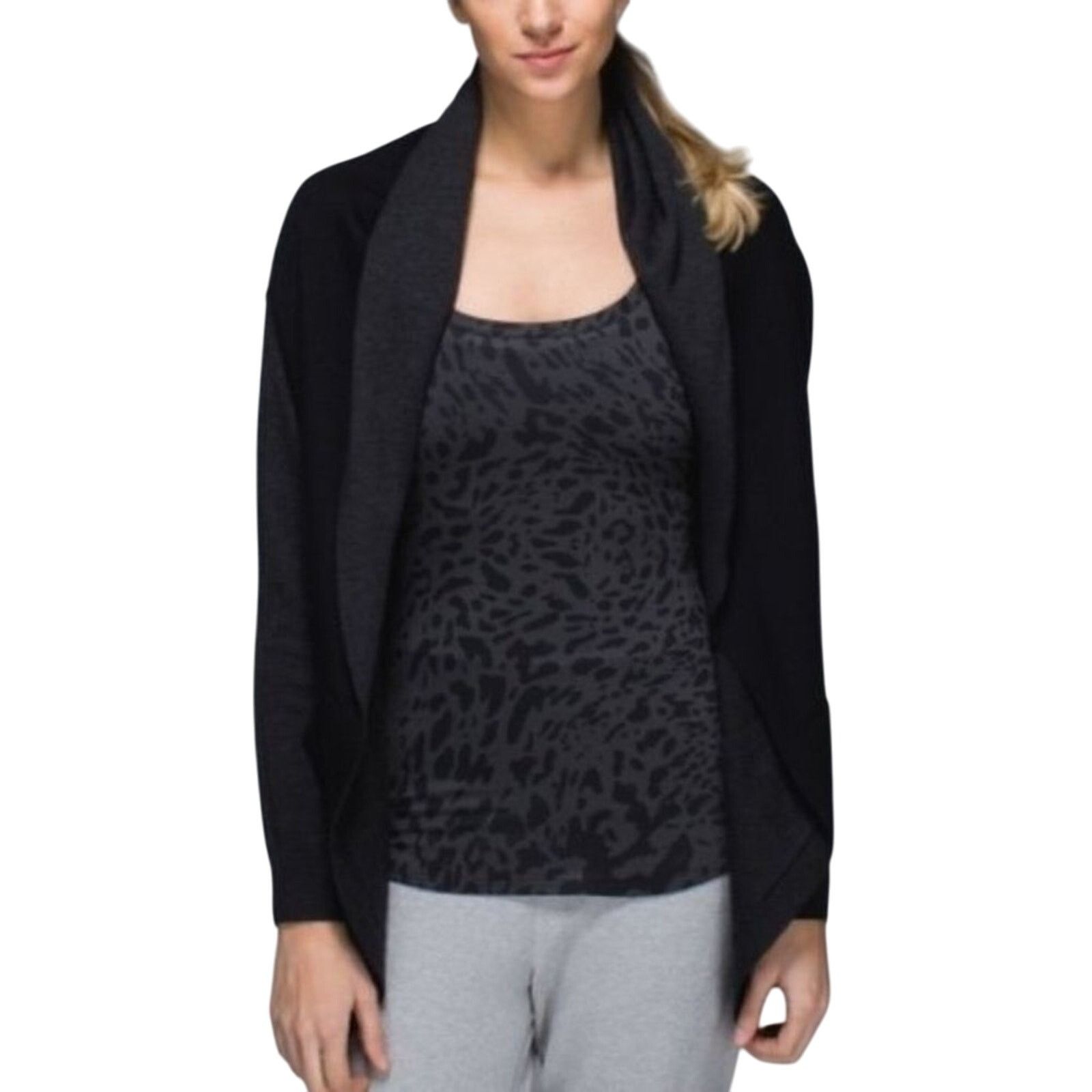 Lululemon Lululemon Black Sweater Cabin Yogi Wrap Heathered Womens 4 Size S / US 4 / IT 40 - 1 Thumbnail