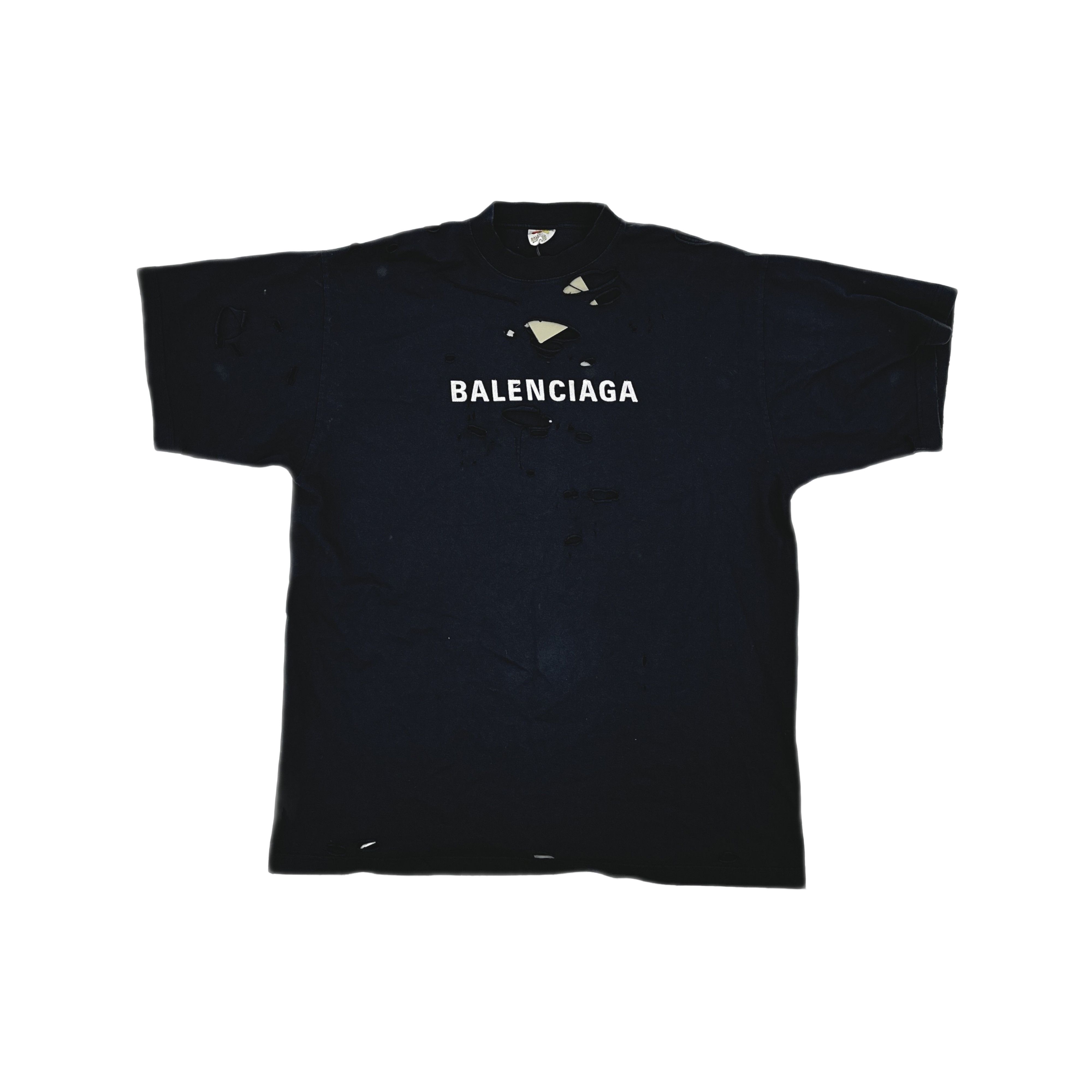 Balenciaga Balenciaga Distressed Logo T-Shirt Size 2 Size US M / EU 48-50 / 2 - 1 Thumbnail