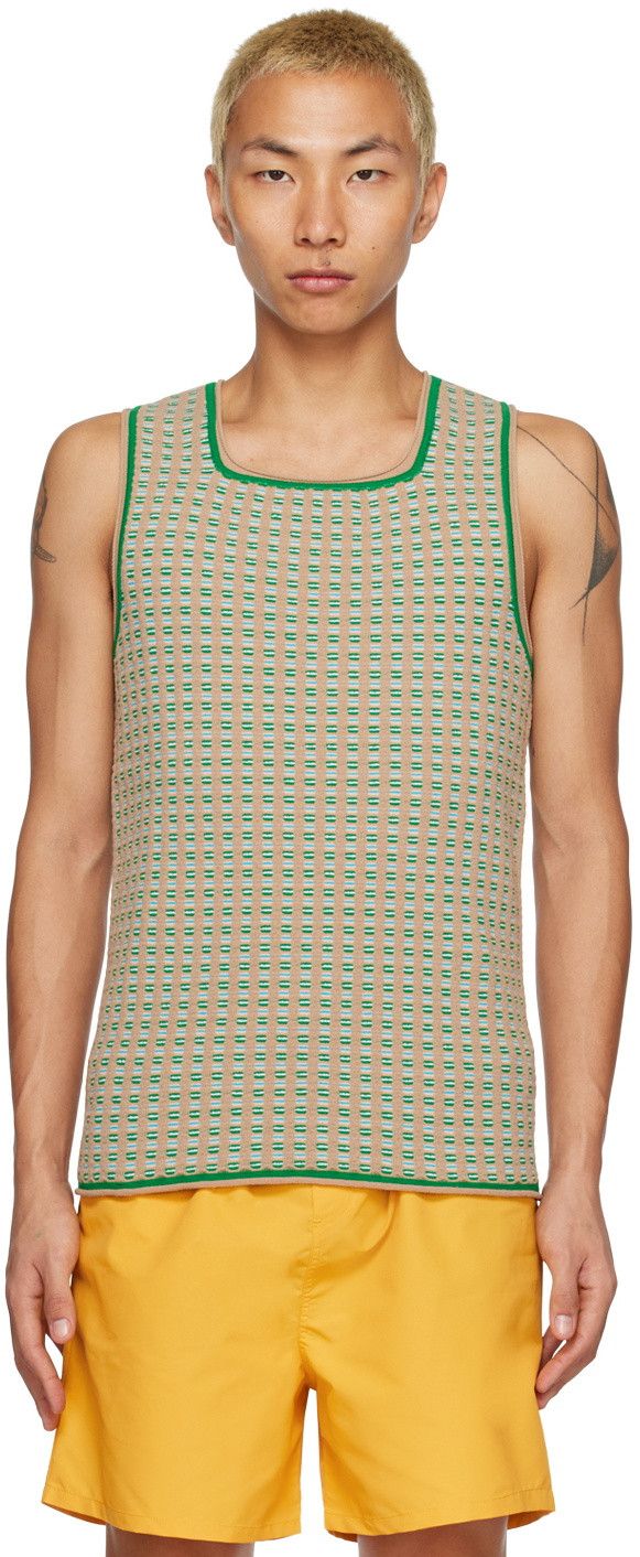 Jacquemus Jacquemus - Green & Beige 'Le Débardeur Macio' Tank Top Size US XL / EU 56 / 4 - 3 Thumbnail