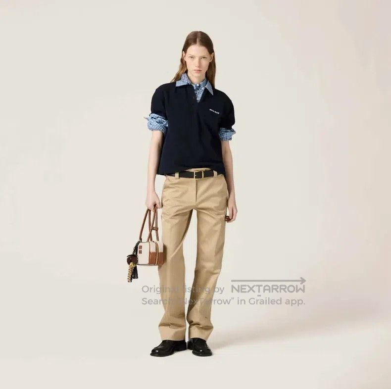 Miu Miu Miu Miu 38 Khaki overalls straight pants Size 37" - 1 Thumbnail