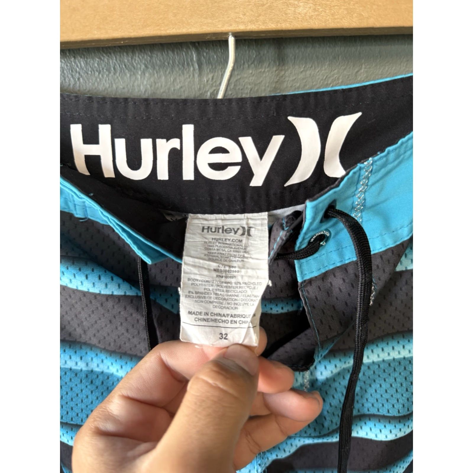 Hurley Hurley Mens Blue Striped Board Shorts w/ Drawstring Size 32 Size US 32 / EU 48 - 3 Thumbnail