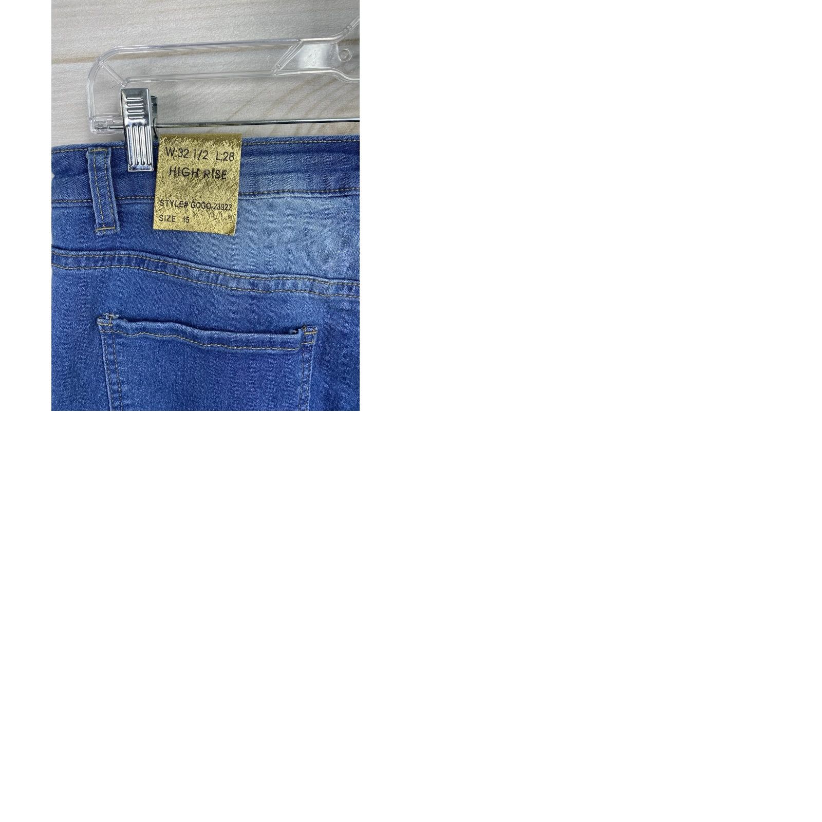 Supra SUPRA Denim 15 High Rise Jeans Distressed Dark Wash 5-Pocket Cotton Blend Jeans Womens Juniors Size 15 Blue Stretch NWT Size 36" / US 14 / IT 50 - 9 Thumbnail