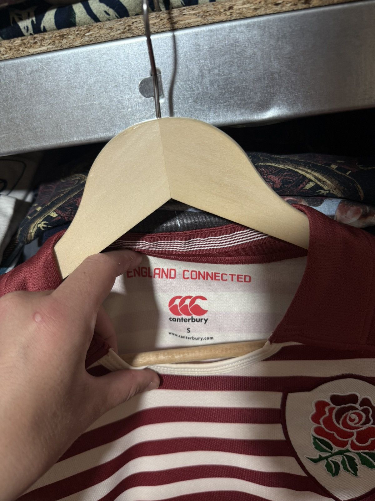 Vintage Canterbury England Rugby 2013 2014 Away Jersey Red Stripe Size US S / EU 44-46 / 1 - 5 Thumbnail