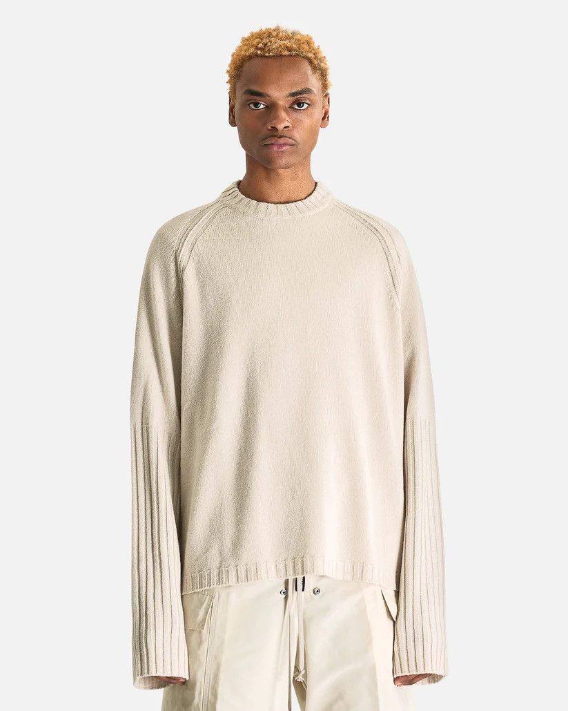 Rick Owens o1s1v1r1oon0825 Reglan Crewneck in Light Beige/Dinge Size US M / EU 48-50 / 2 - 1 Thumbnail