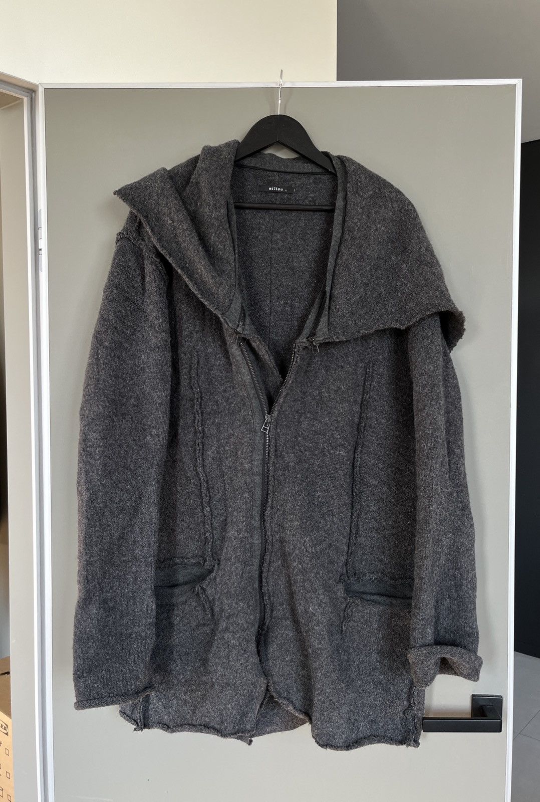 Milieu Norwegian Avant Garde Heavy Deconstructed Wool Coat