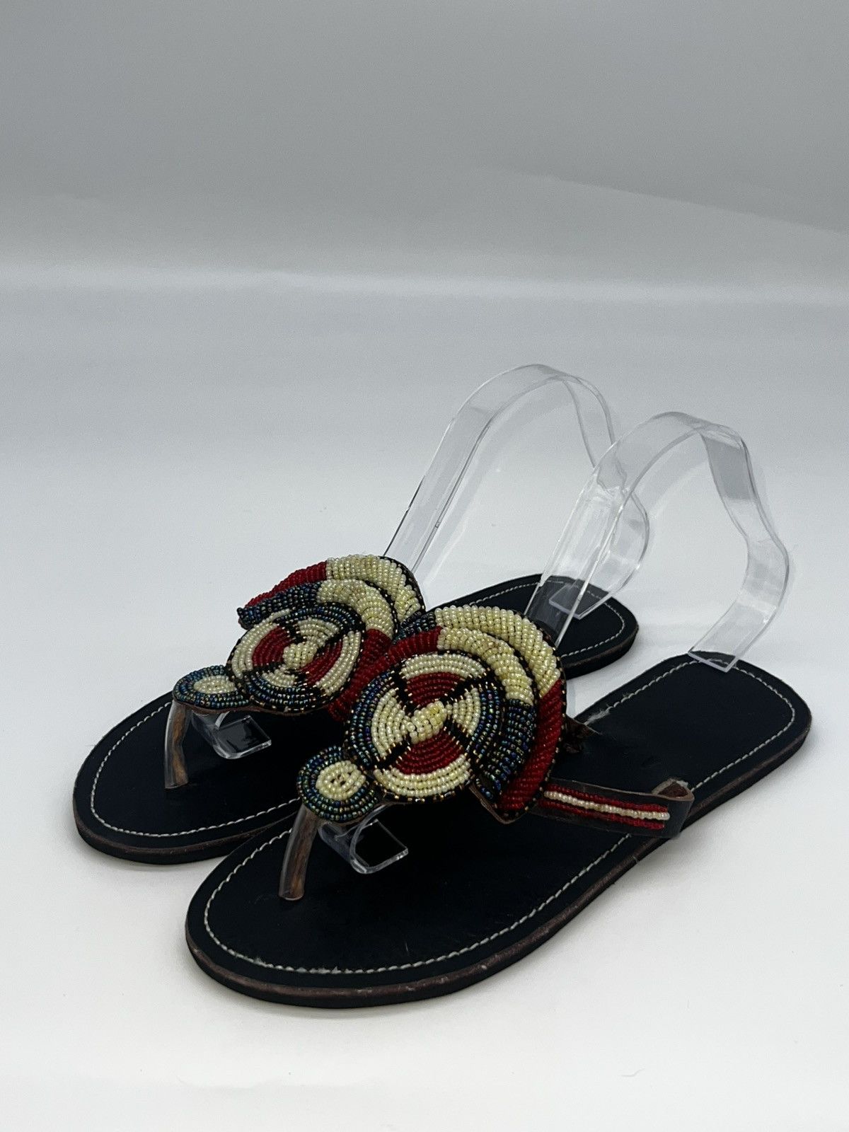 Other Handmade African Beaded, Leather Maasai Sandals Multicolor Size US 9.5 / IT 39.5 - 1 Thumbnail