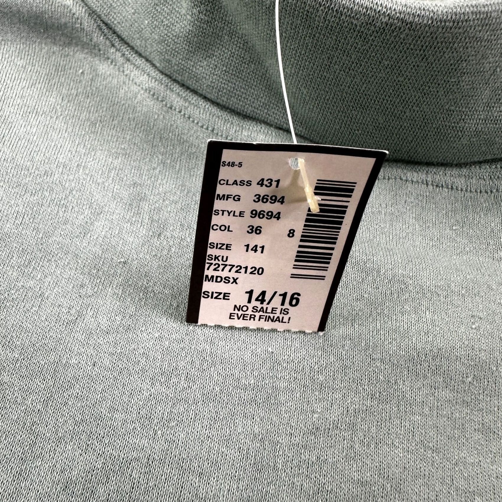 Vintage Venezia Green Women's 14/16 Mock Neck Pullover Sweater Long Sleeve Knit Cotton Solid New Size XL / US 12-14 / IT 48-50 - 3 Thumbnail