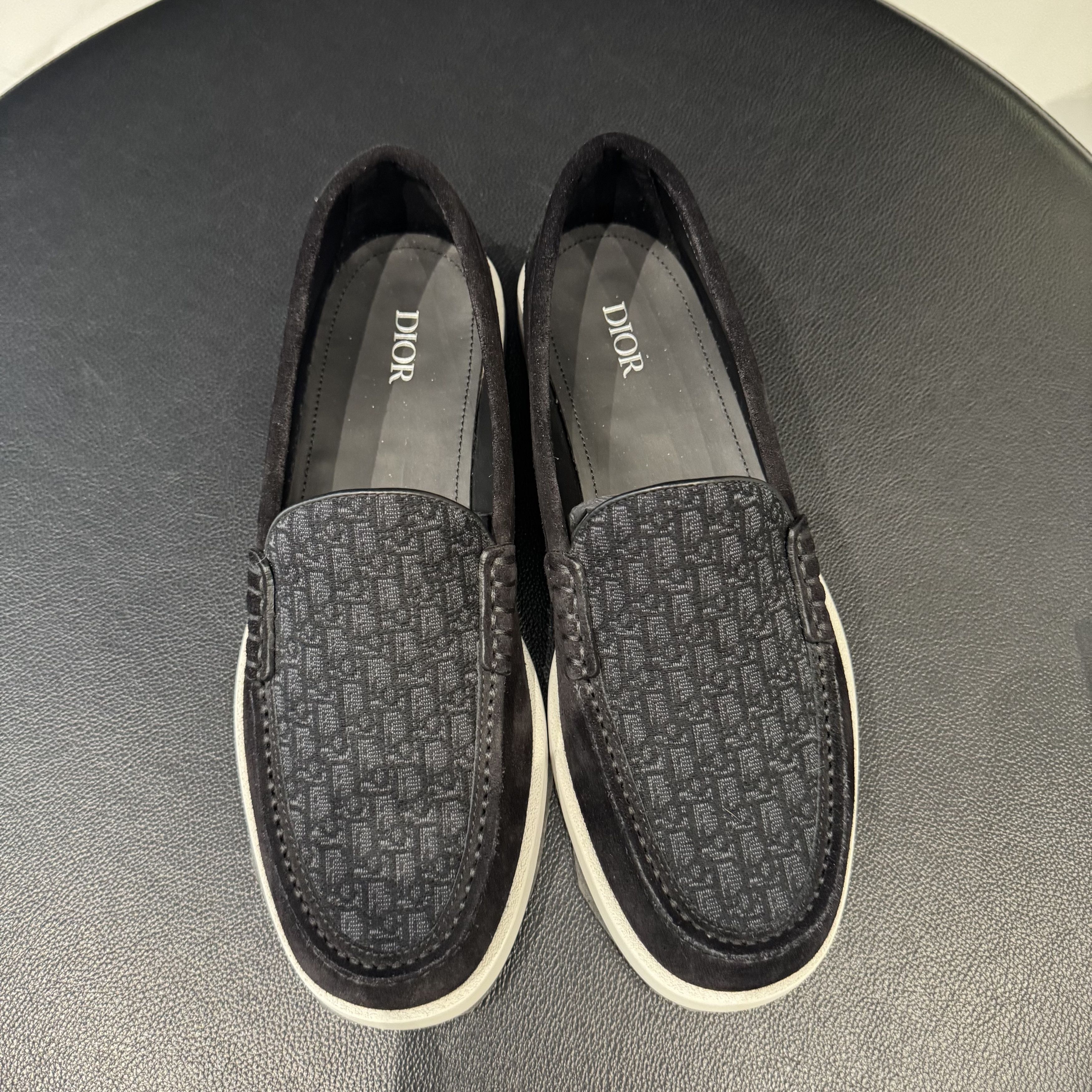 Dior NIB Granville Oblique Suede Loafers - Black, 41 Size US 8 / EU 41 - 3 Thumbnail