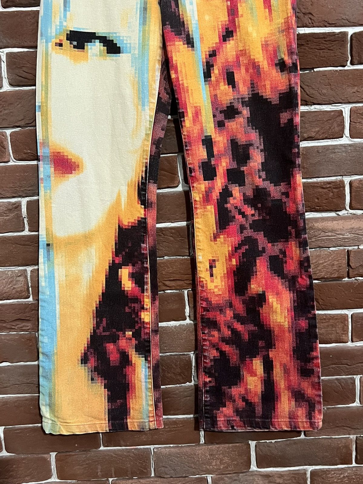 Just Cavalli Rare Vintage SS01 Just Cavalli Pixel Face Archive Pants 30 Size US 30 / EU 46 - 3 Thumbnail