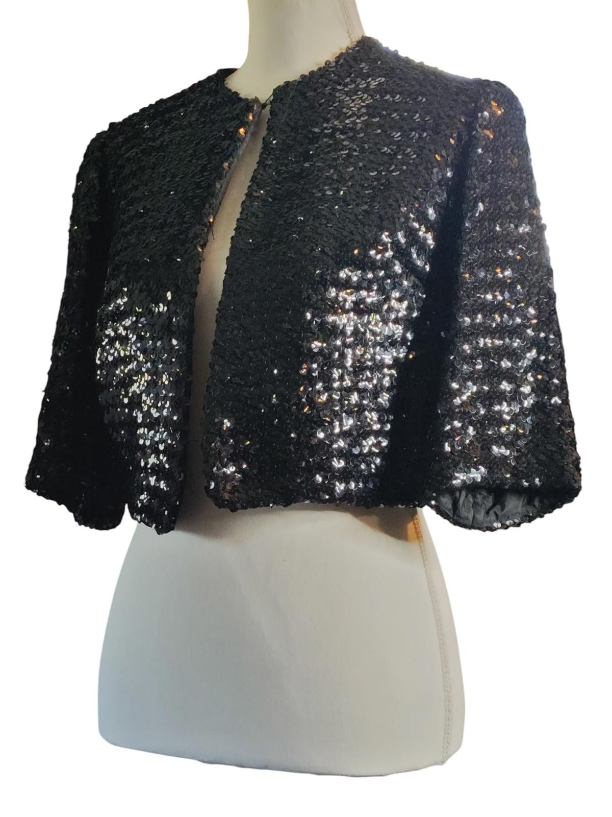 Designer Vintage Parade New York Sequined Bolero 3/4 Sleeves Size XL / US 12-14 / IT 48-50 - 5 Thumbnail