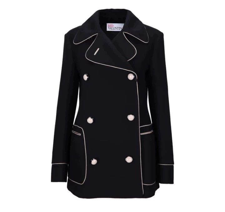 Valentino Red Valentino Black Heavy Coat Size US L / EU 52-54 / 3 - 1 Thumbnail