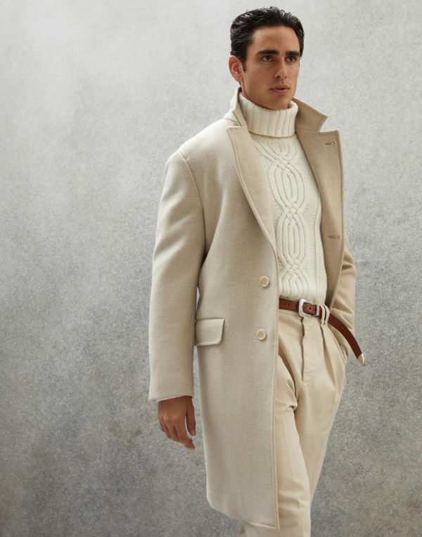 Brunello Cucinelli Overcoat in Beige Size US M / EU 48-50 / 2 - 4 Thumbnail