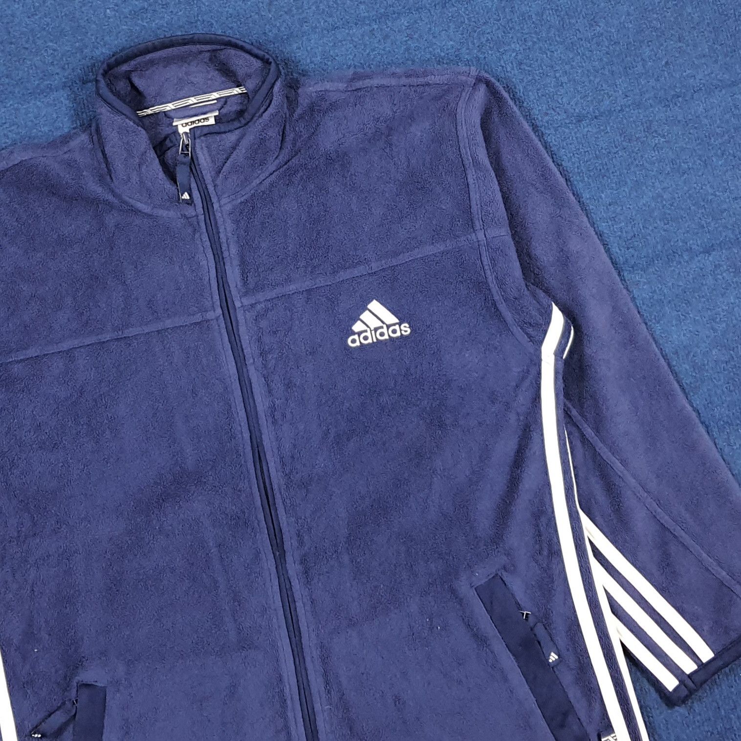 Adidas Vintage 90s Adidas Track Jacket Fleece Full Zip Custom Y's Size US L / EU 52-54 / 3 - 2 Thumbnail