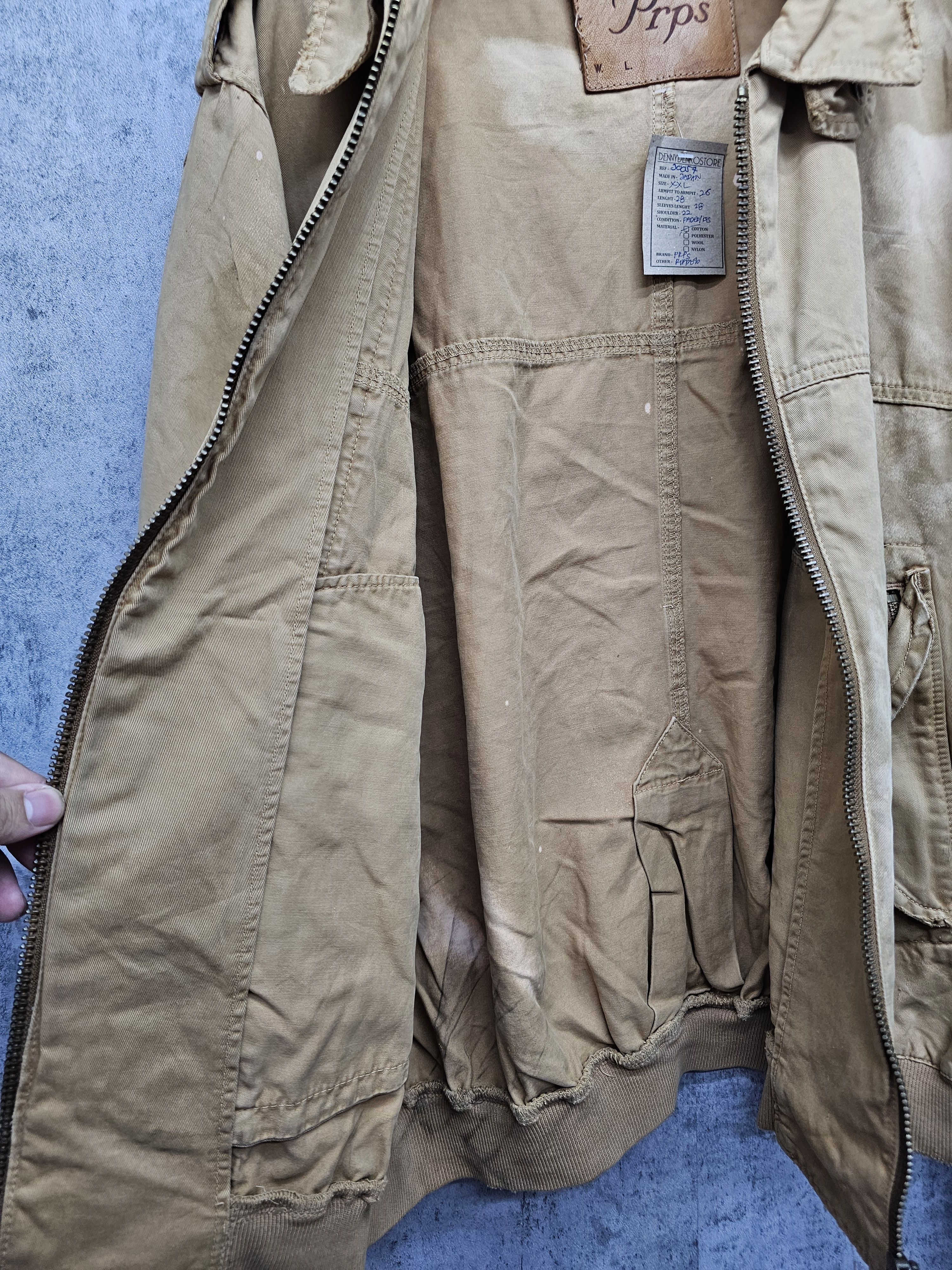 Prps PRPS Faded Bleach Ripped Distressed Bomber Jacket J0057 Size US XXL / EU 58 / 5 - 10 Thumbnail
