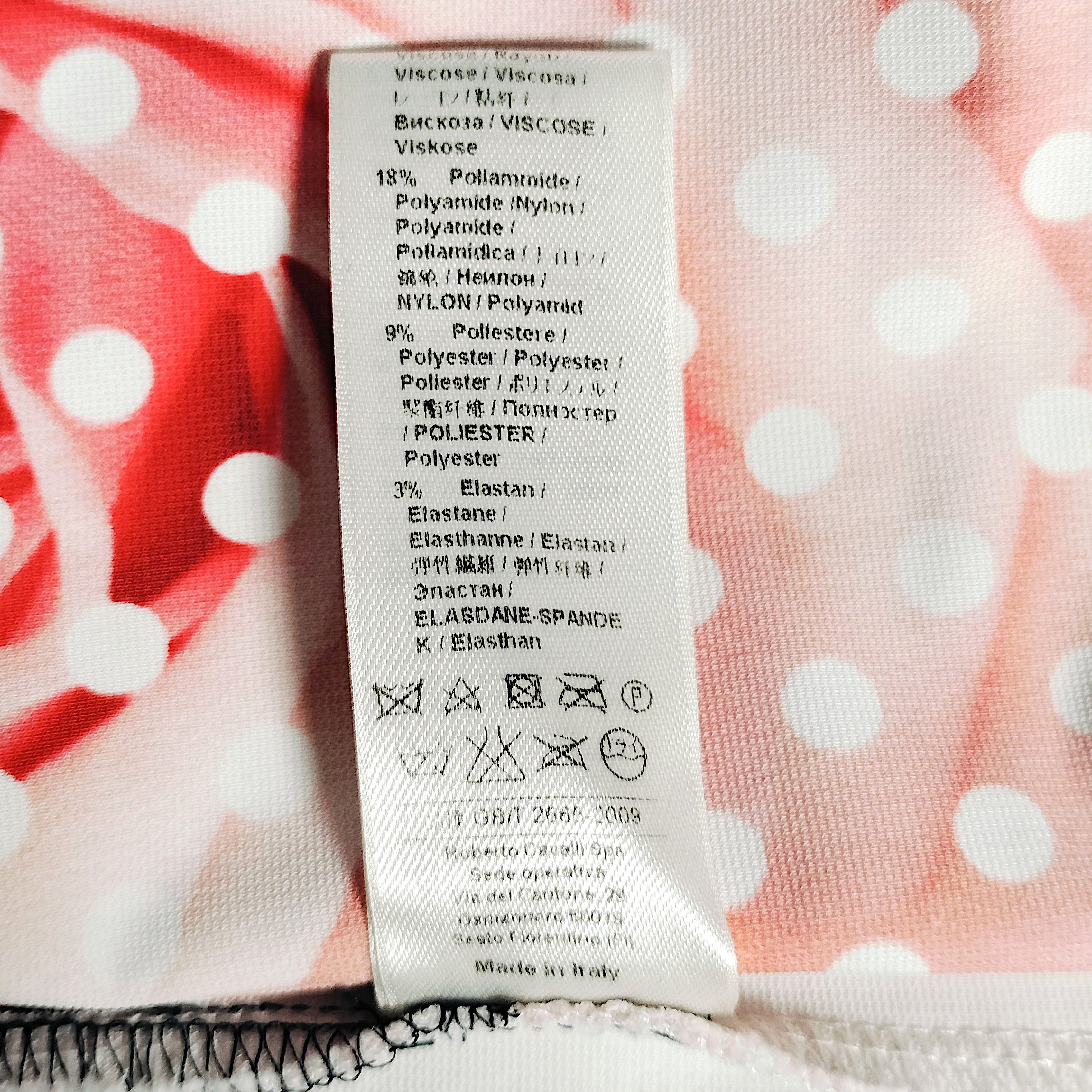 Roberto Cavalli Authentic Rose & Polka Dot Bodycon Dress Size S / US 4 / IT 40 - 8 Thumbnail
